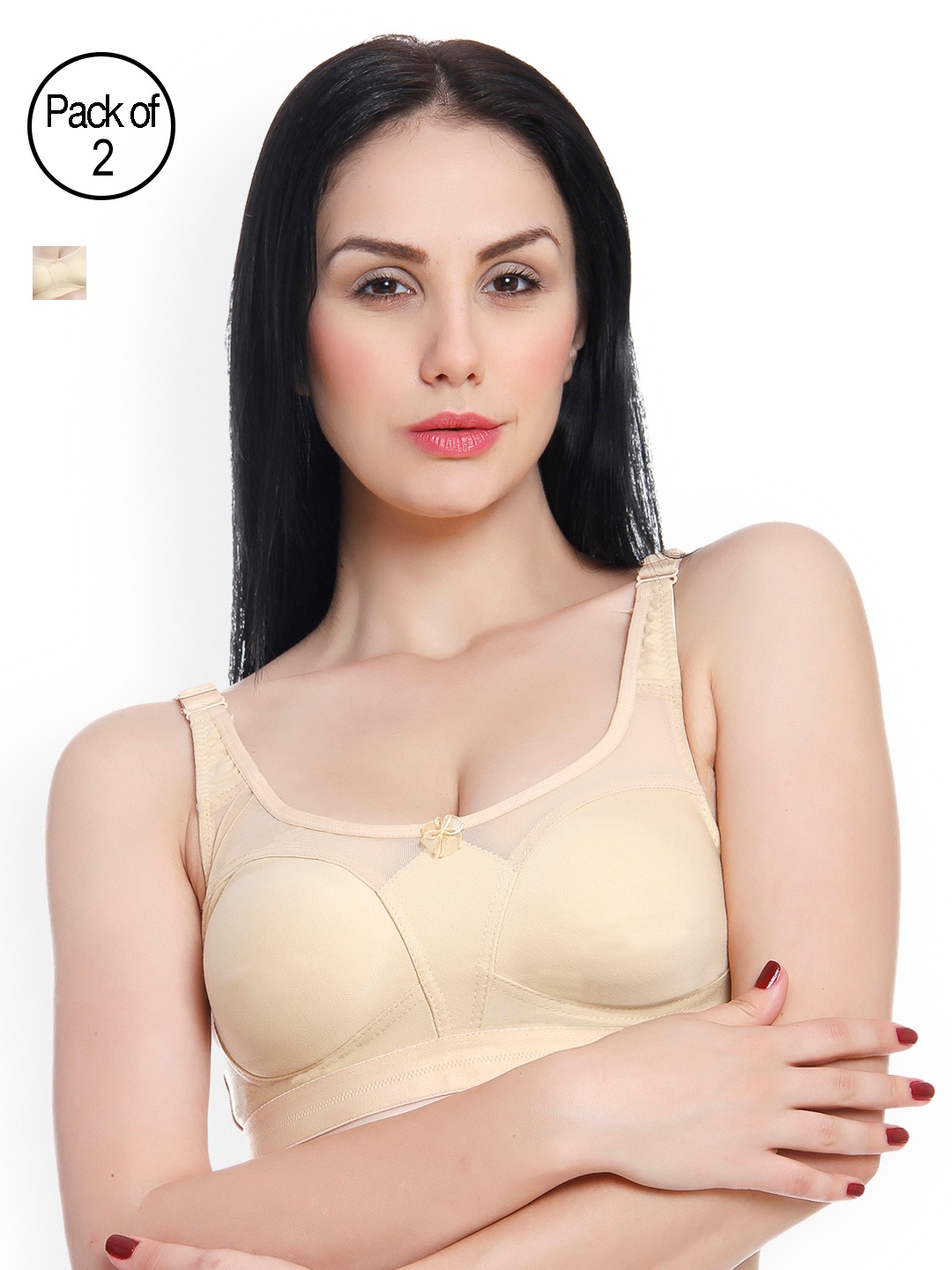

Innocence Pack of 2 Non-Wired & Non-Padded Everyday Bra BBAPLIN44508_40, Cream
