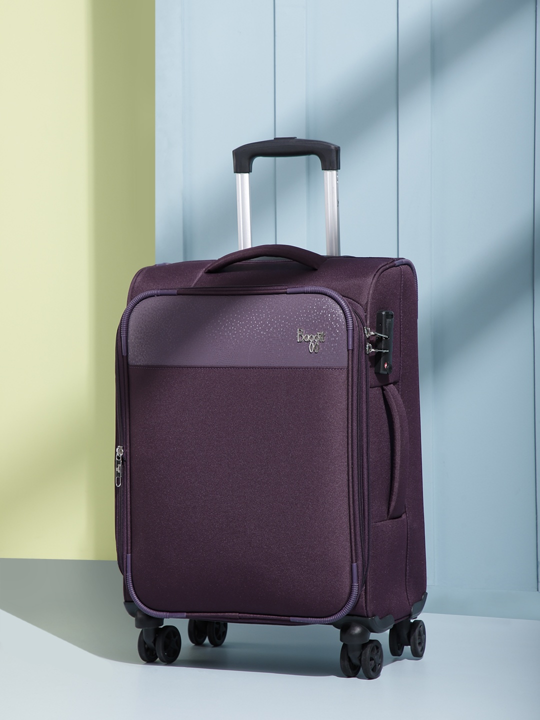 

Baggit Snake Skin Print Soft-Sided Sienna Cabin Trolley Bag, Purple