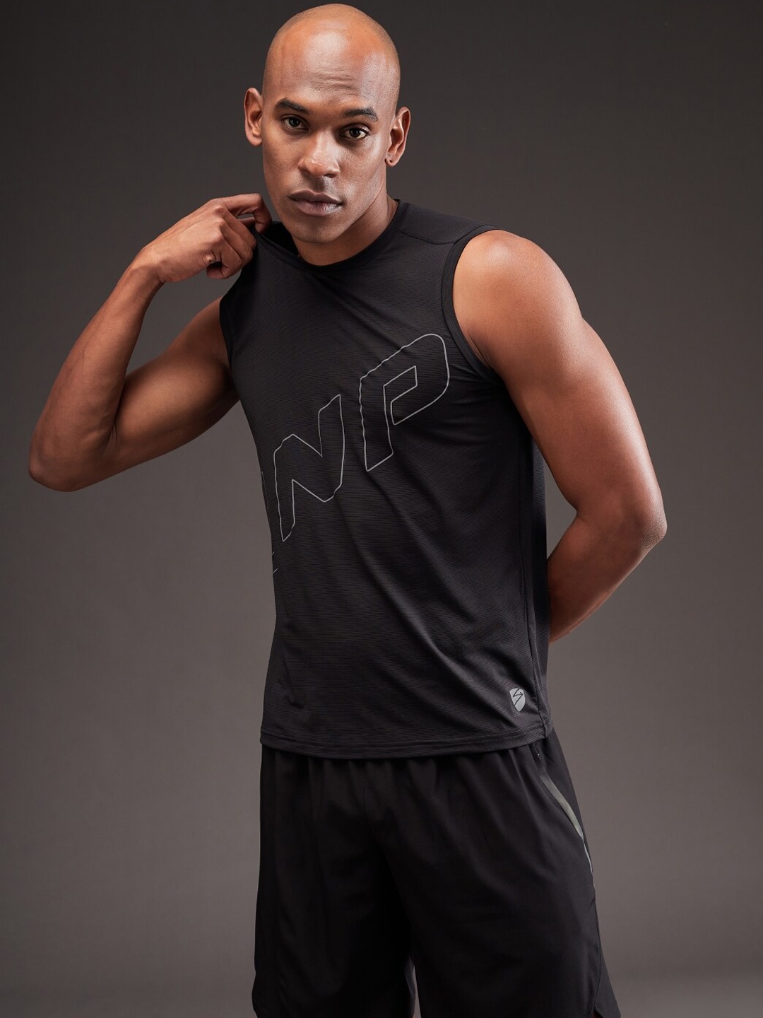 

UNPAR Logo Printed Ultra Light Innerwear Gym Vests, Black