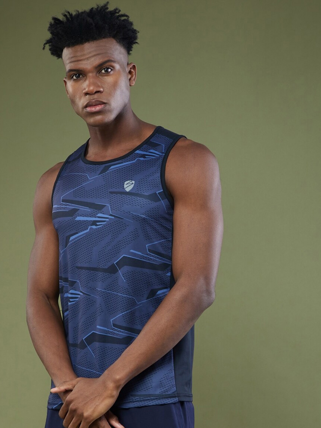 

UNPAR Abstract Printed Lightweight moisture-wicking Innerwear Gym Vests, Black