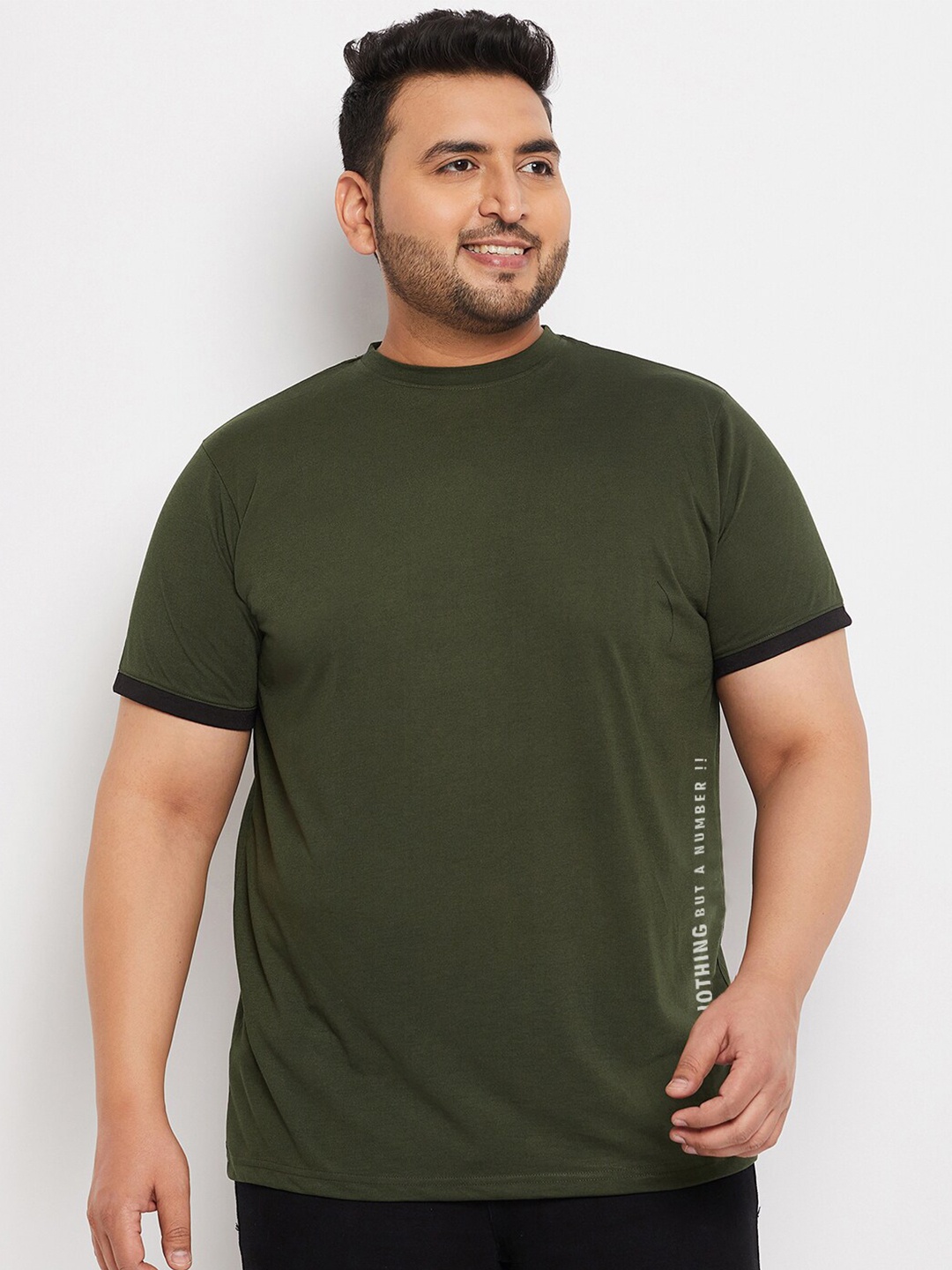 

bigbanana Men Plus Size Bio Finish Regular Fit T-shirt, Green
