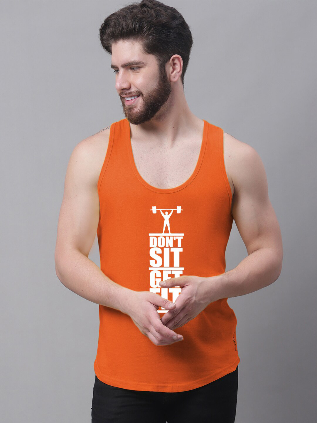

Friskers Printed Skin Friendly Pure Cotton Innerwear Vests, Orange