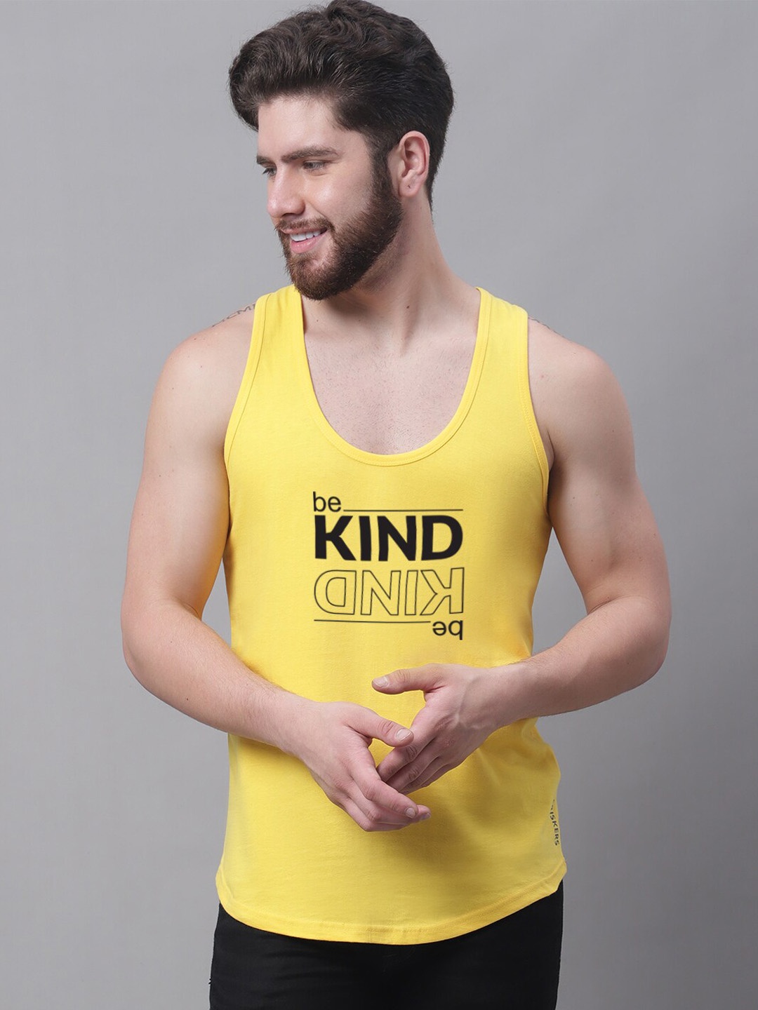 

Friskers Printed Pure Cotton Skin Friendly Innerwear Vests, Yellow