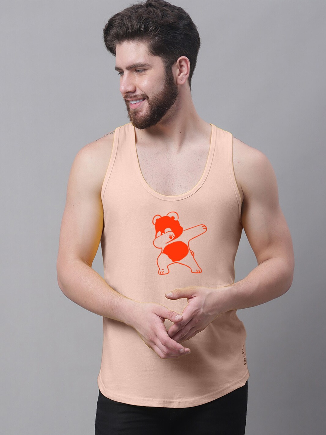 

Friskers Printed Skin Friendly Pure Cotton Innerwear Vests, Coral