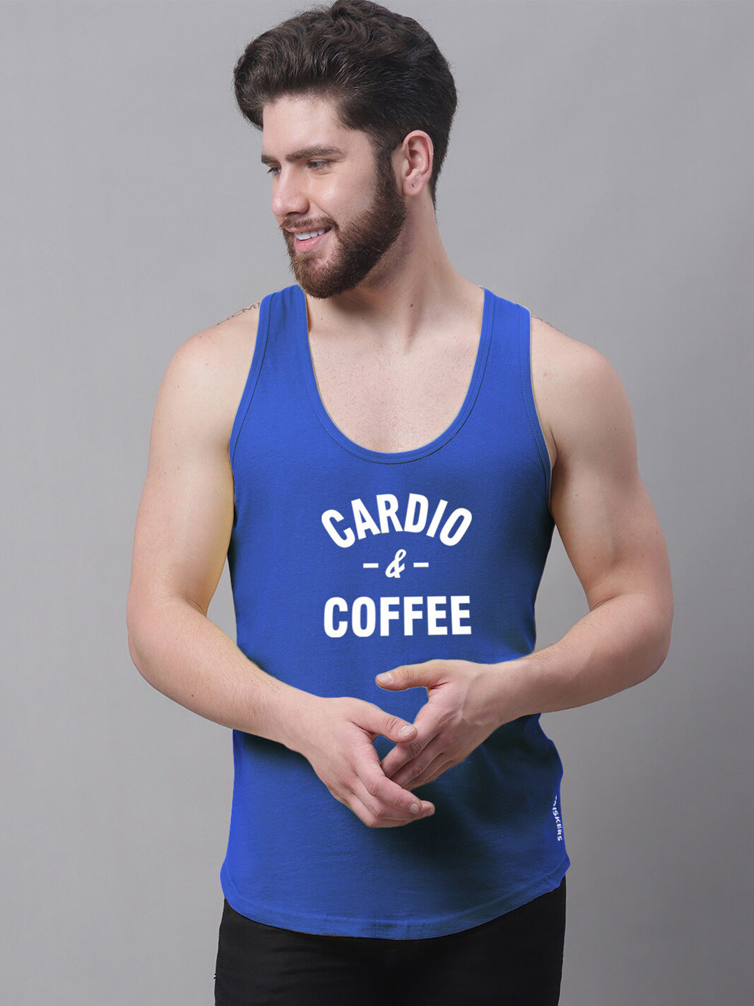 

Friskers Printed Skin Friendly Pure Cotton Innerwear Vests, Blue