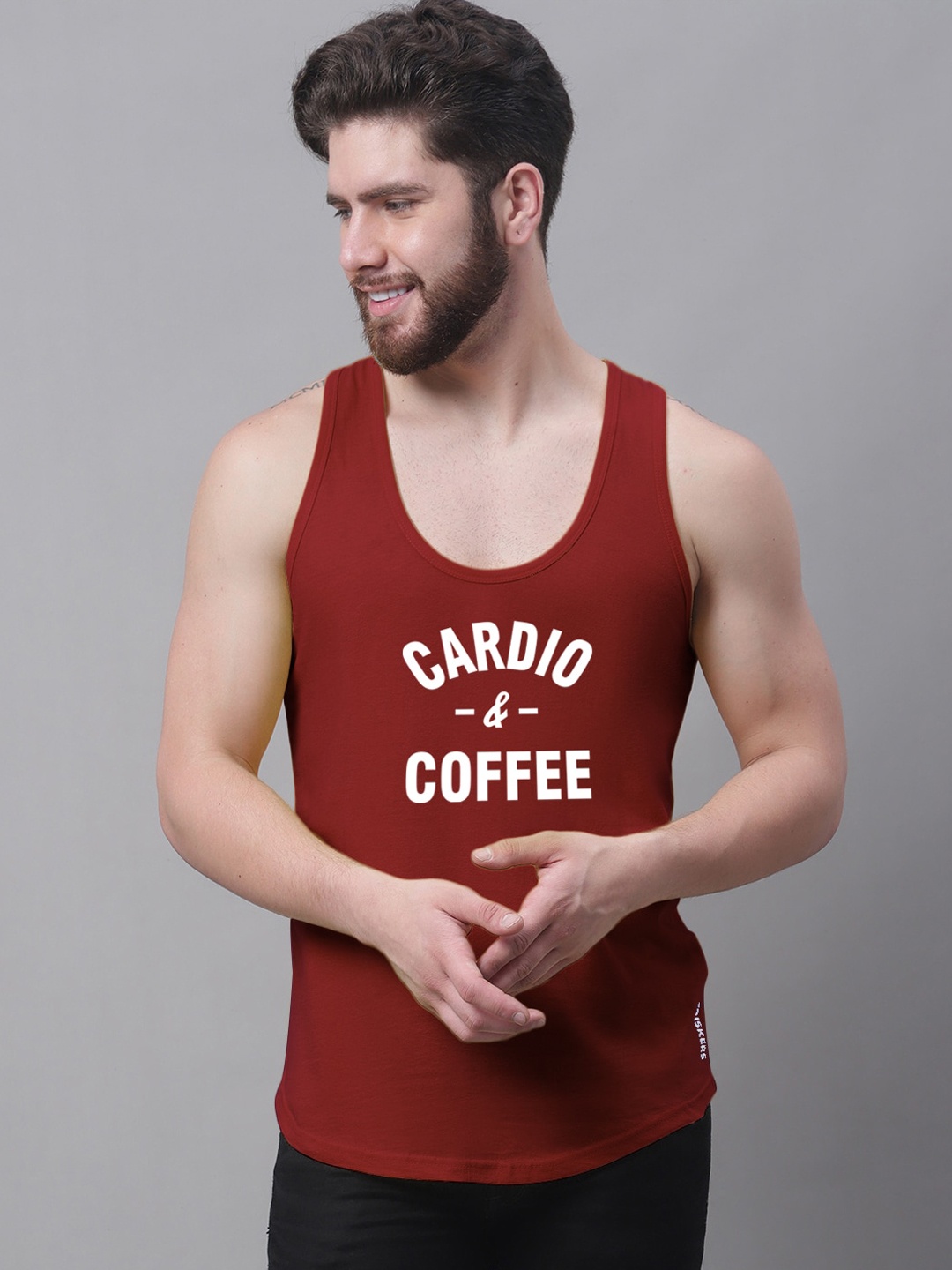 

Friskers Printed Pure Cotton Skin Friendly Innerwear Vests, Maroon