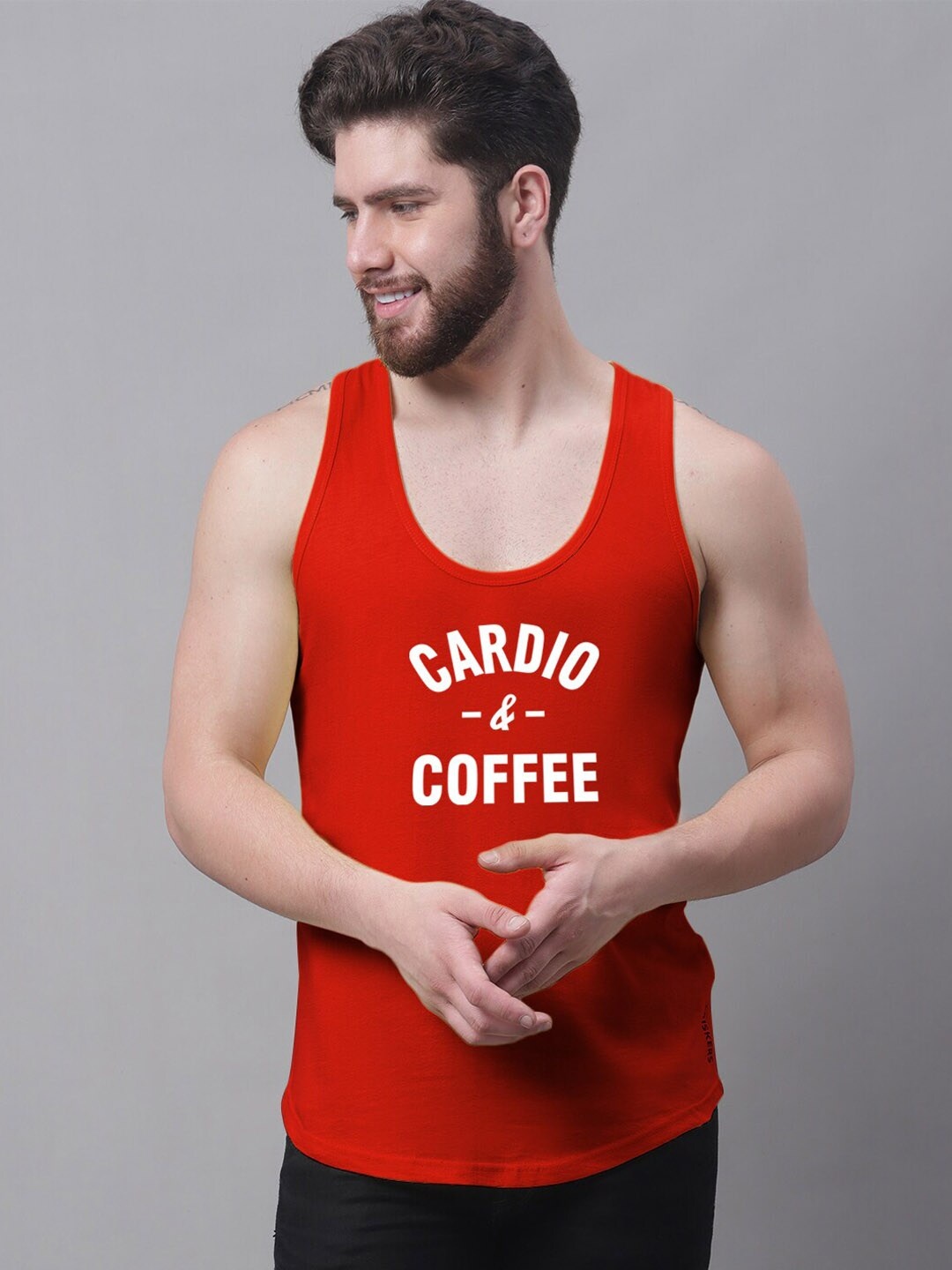 

Friskers Printed Skin Friendly Pure Cotton Innerwear Vests, Red