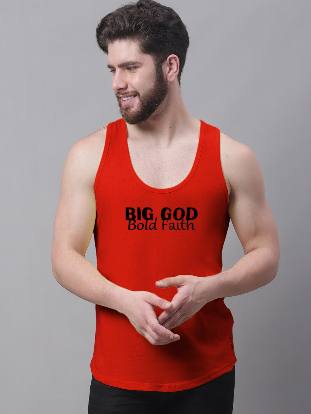 

Friskers Printed Pure Cotton Skin Friendly Innerwear Vests, Red