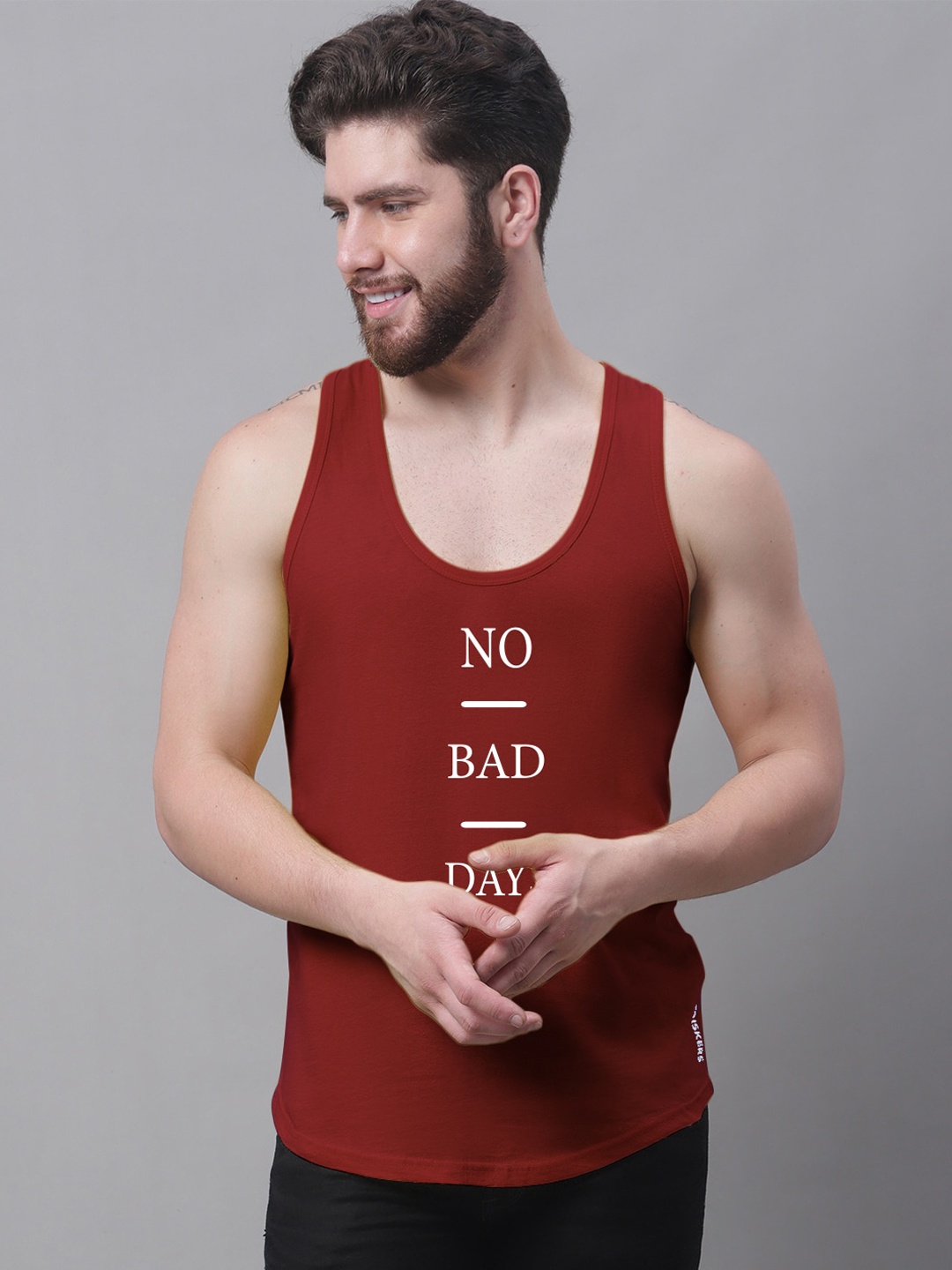 

Friskers Printed Skin Friendly Pure Cotton Innerwear Vests, Maroon