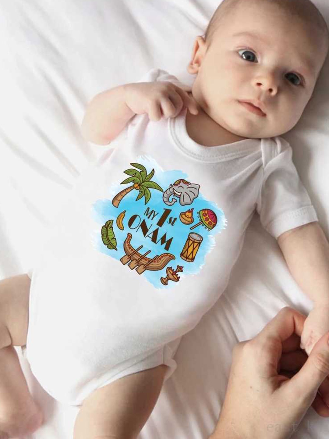 

KNITROOT Infants Graphic Printed Cotton Bodysuit, White