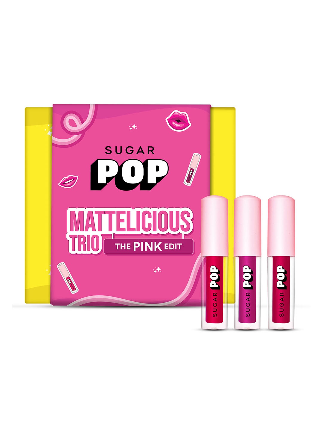 

SUGAR POP Mattelicious Trio Lipstick Set 1.6 ml Each - The Pink Edit