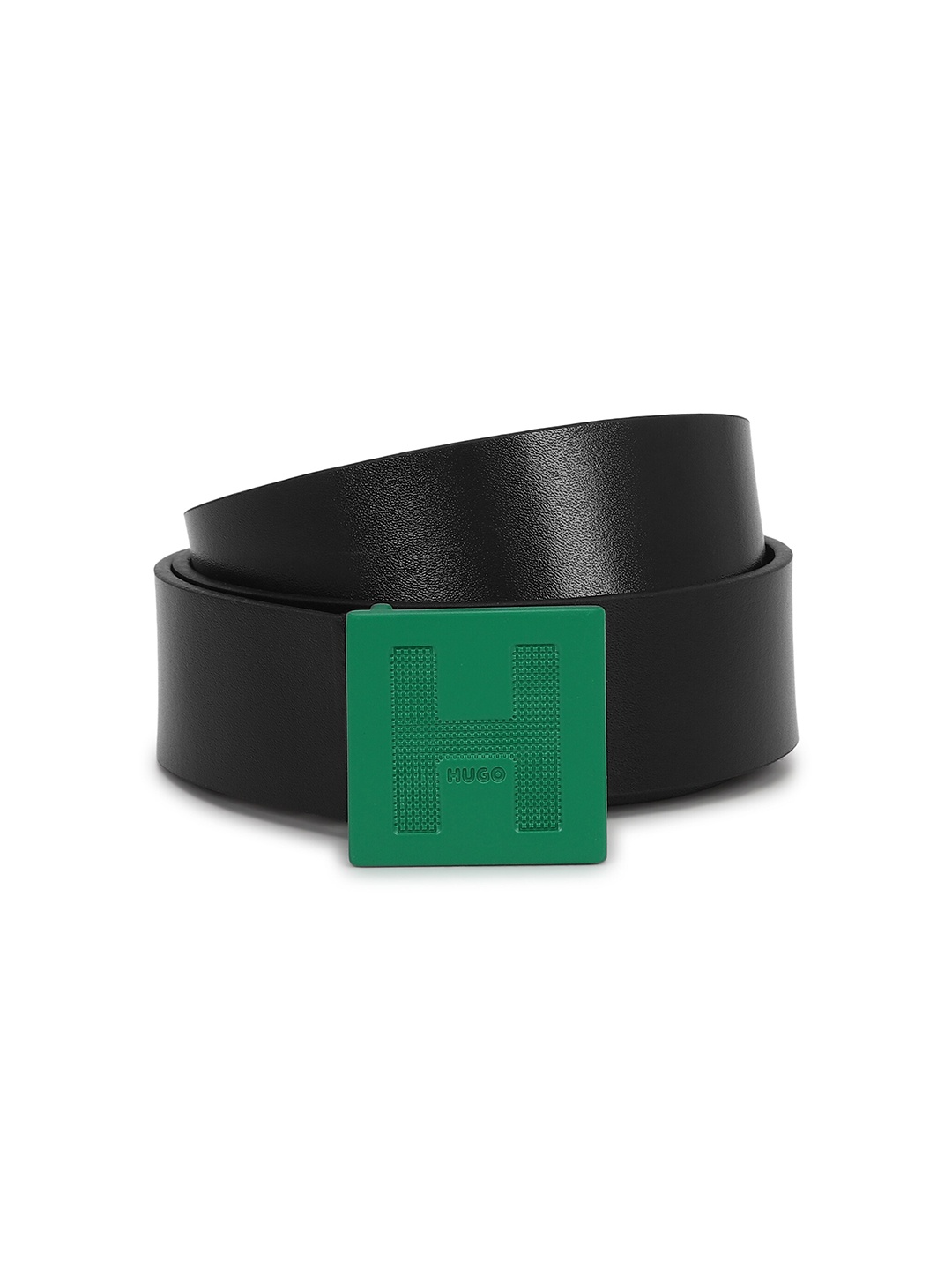

HUGO Women Buckle With H Leather Belt, Black
