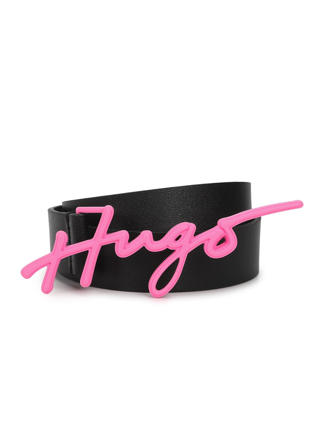 

HUGO Women Textured Leather Belt, Black