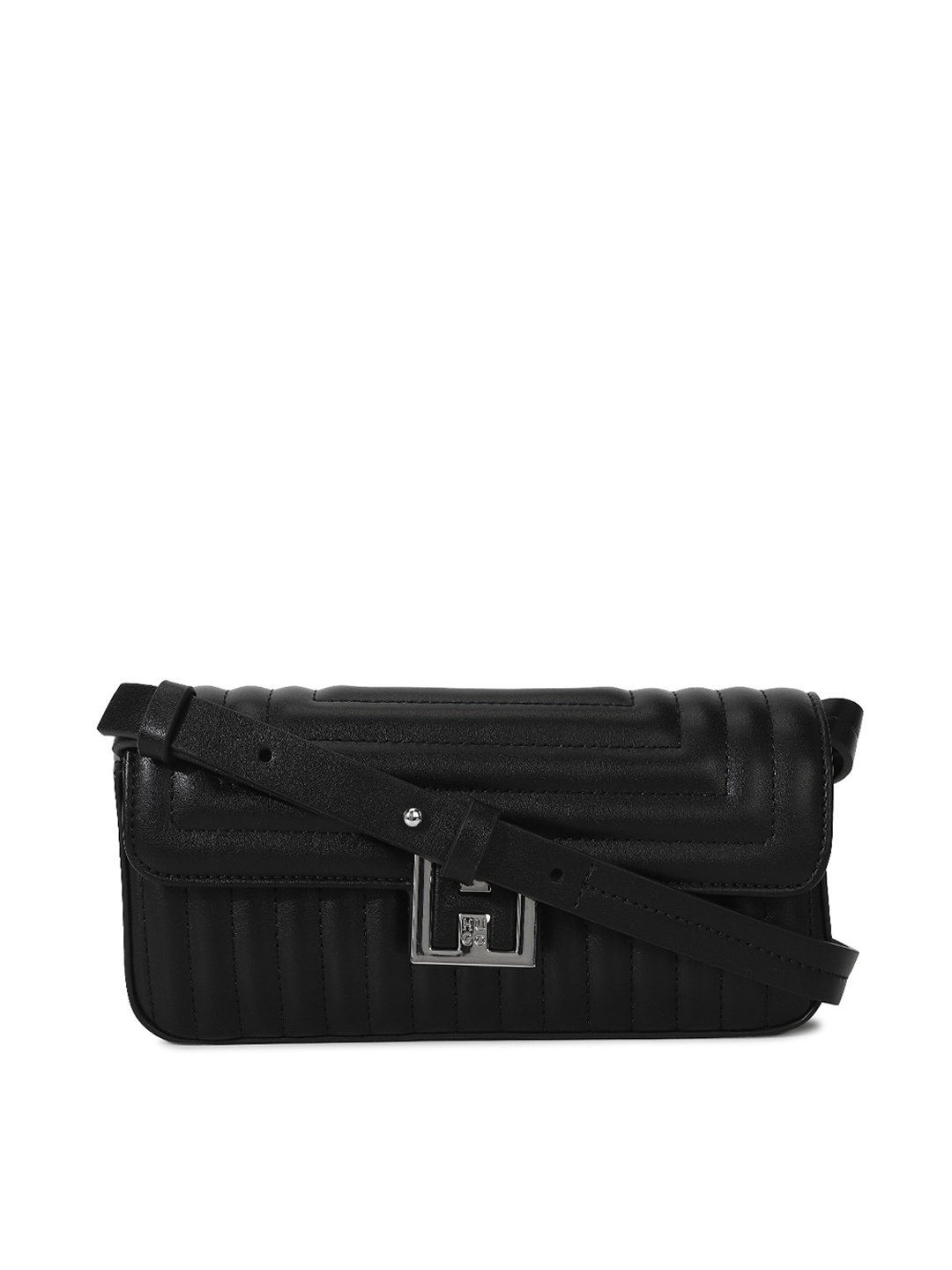 

HUGO Textured PU Swagger Sling Bag with Quilted, Black