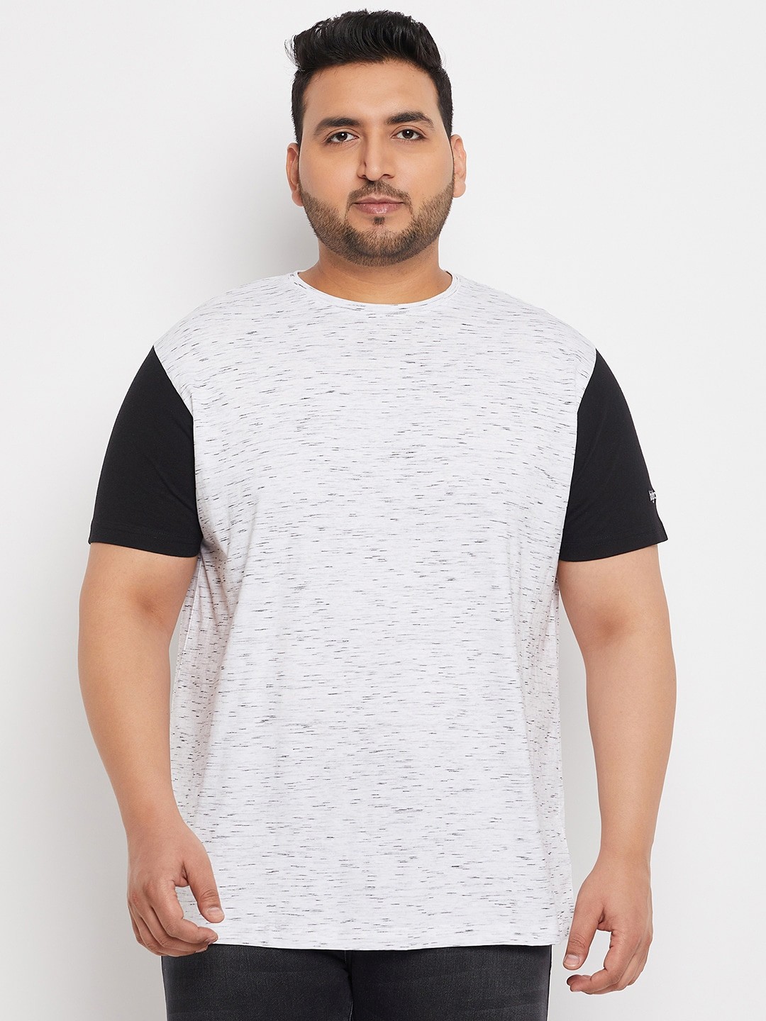 

bigbanana Plus Size Abstract Printed Pure Cotton T-Shirt, White