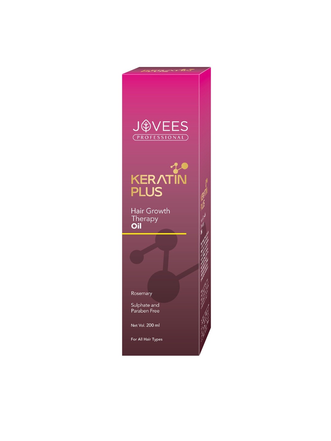 

Jovees Profssional Keratin Plus Hair Growth Therapy Oil with Rosemary - 200ml, Pink