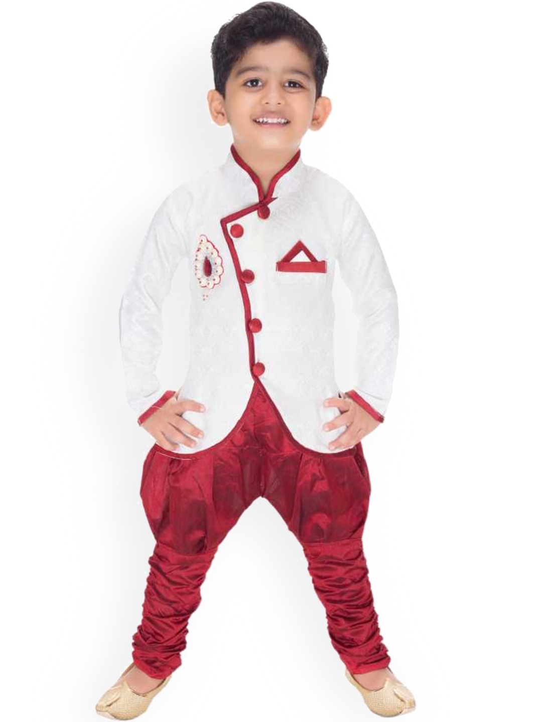 

BAESD Boys Sherwani With Dhoti Pants, White