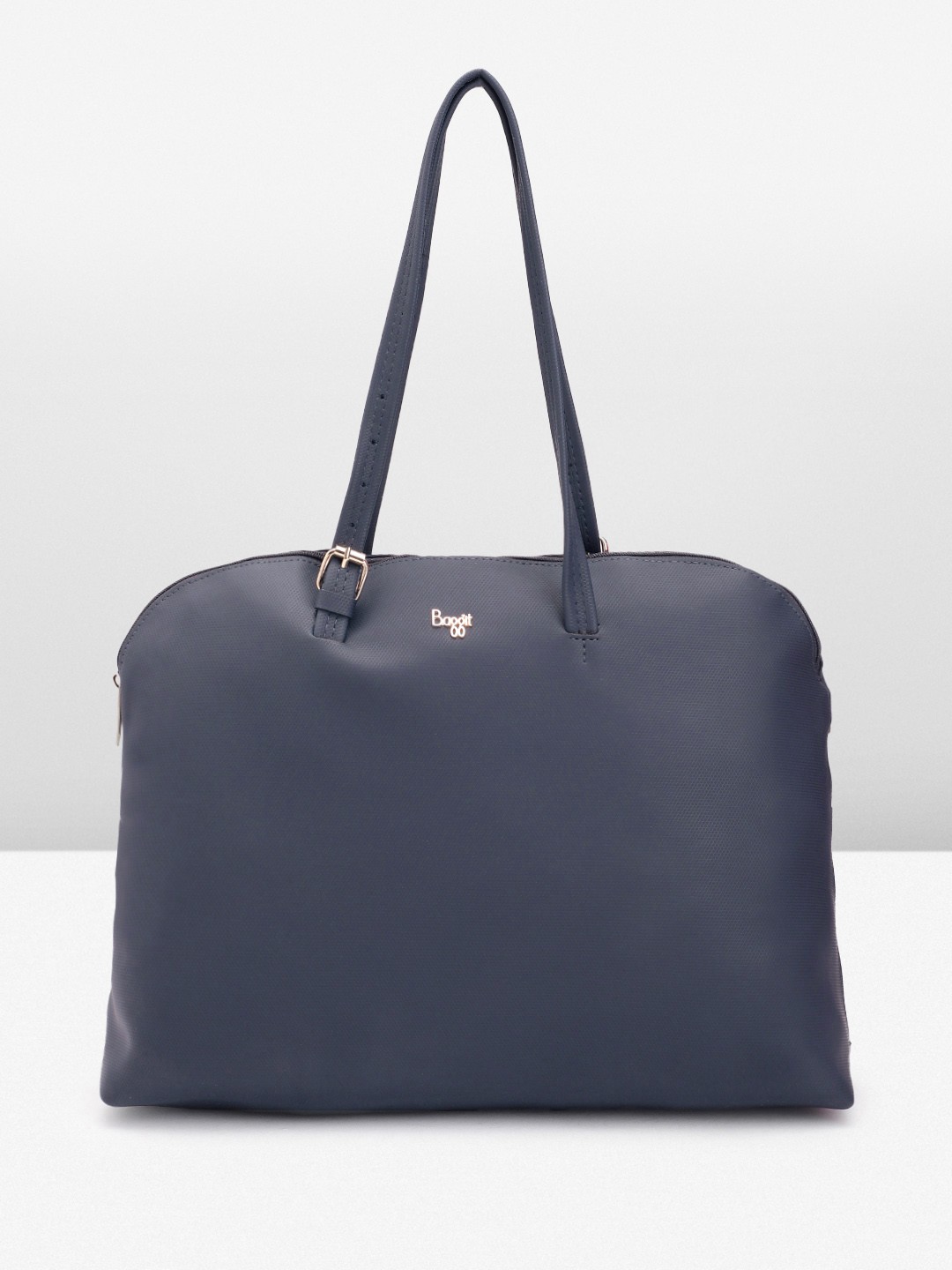 

Baggit Solid PU Oversized Structured Shoulder Bag, Navy blue