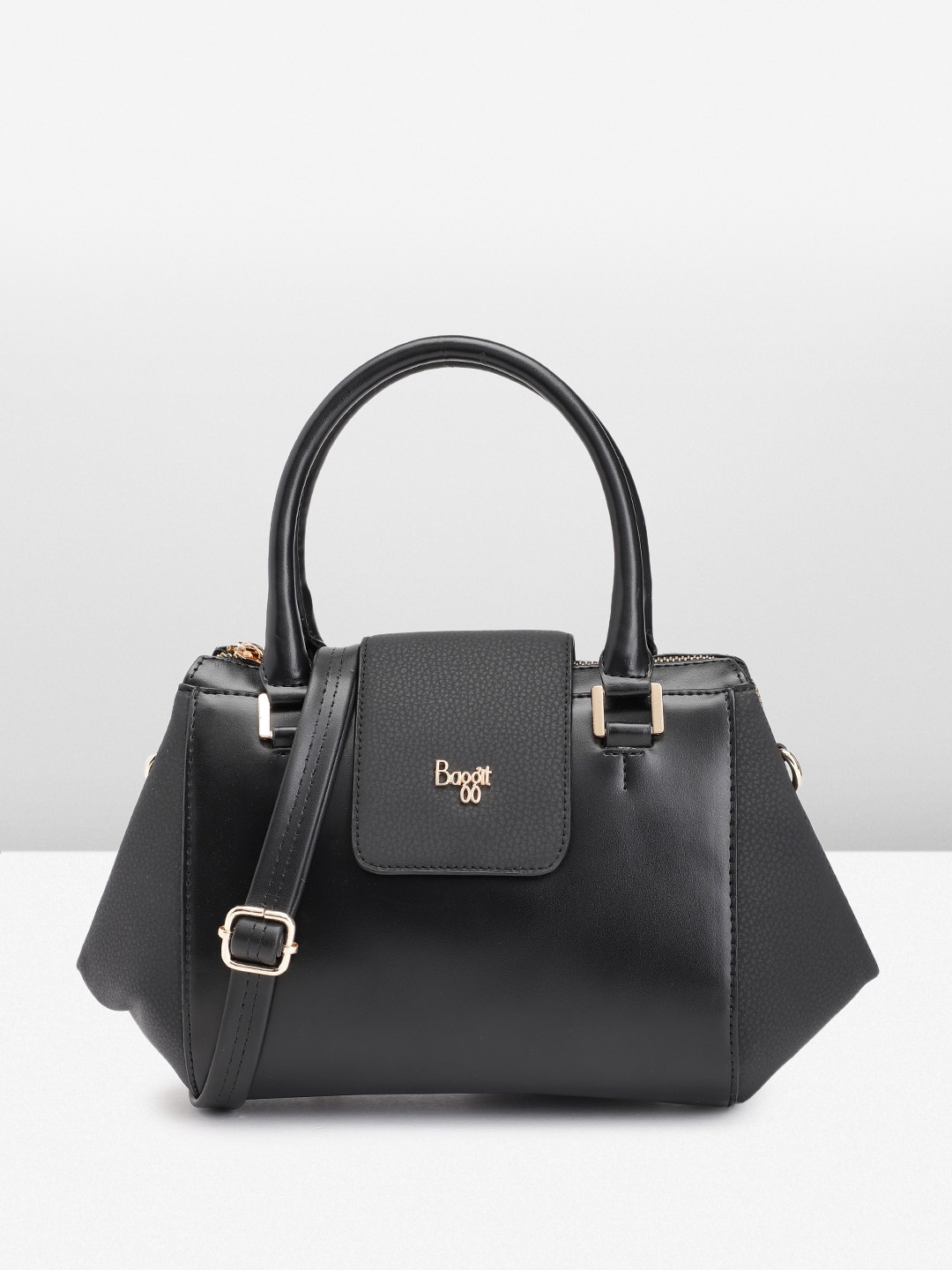 

Baggit Solid PU Structured Handheld Bag With Minimal Textured Detail, Black
