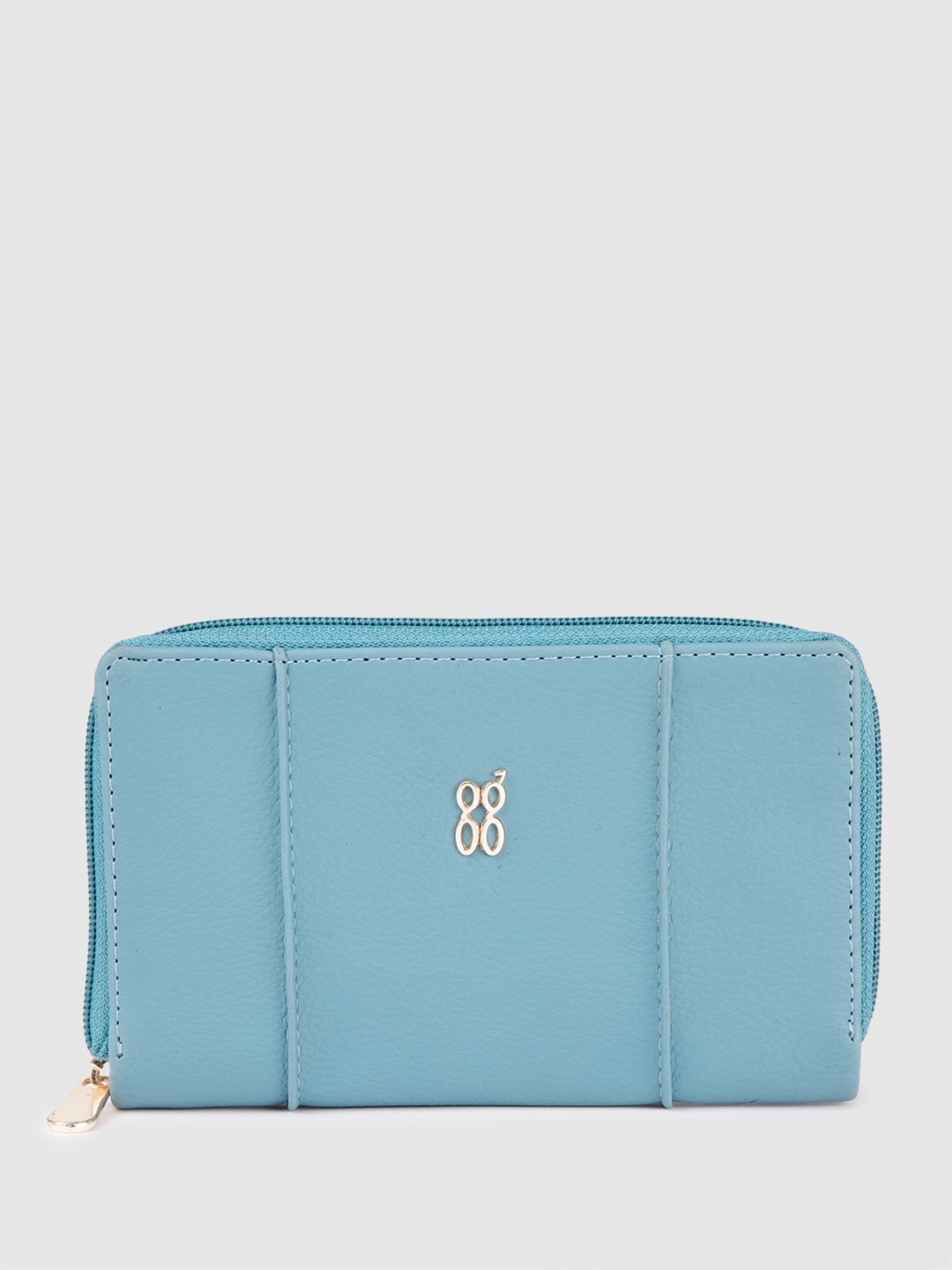 

Baggit Women Solid PU Zip Around Wallet, Blue