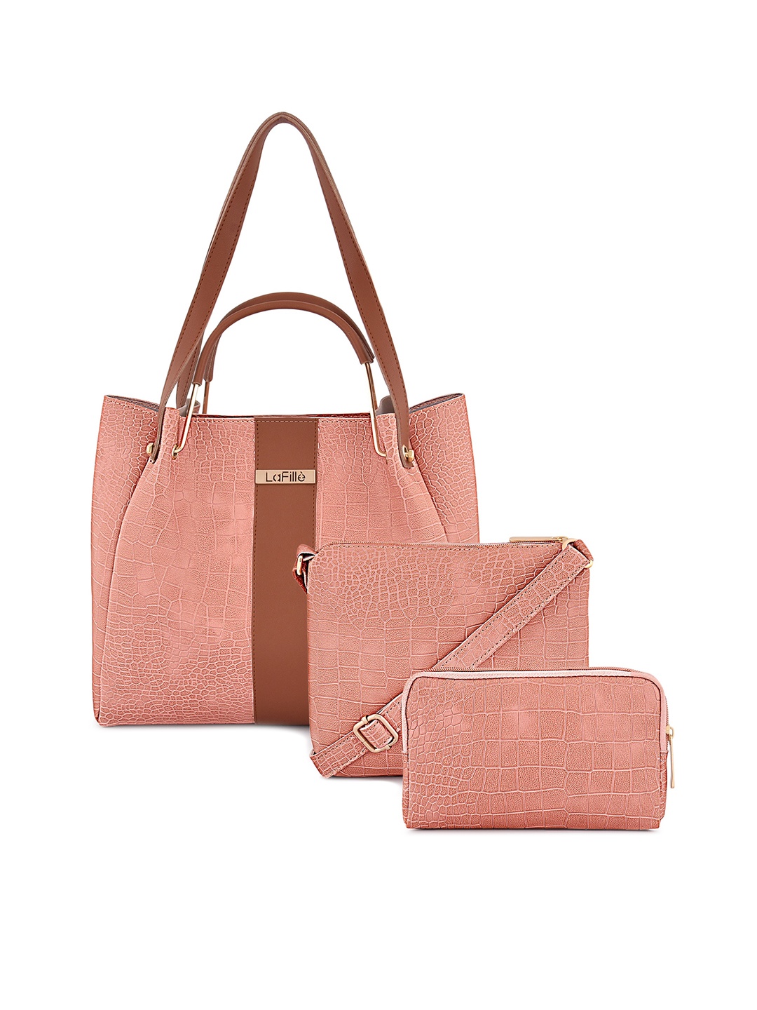 

LaFille Textured Shopper Handheld Bag, Peach