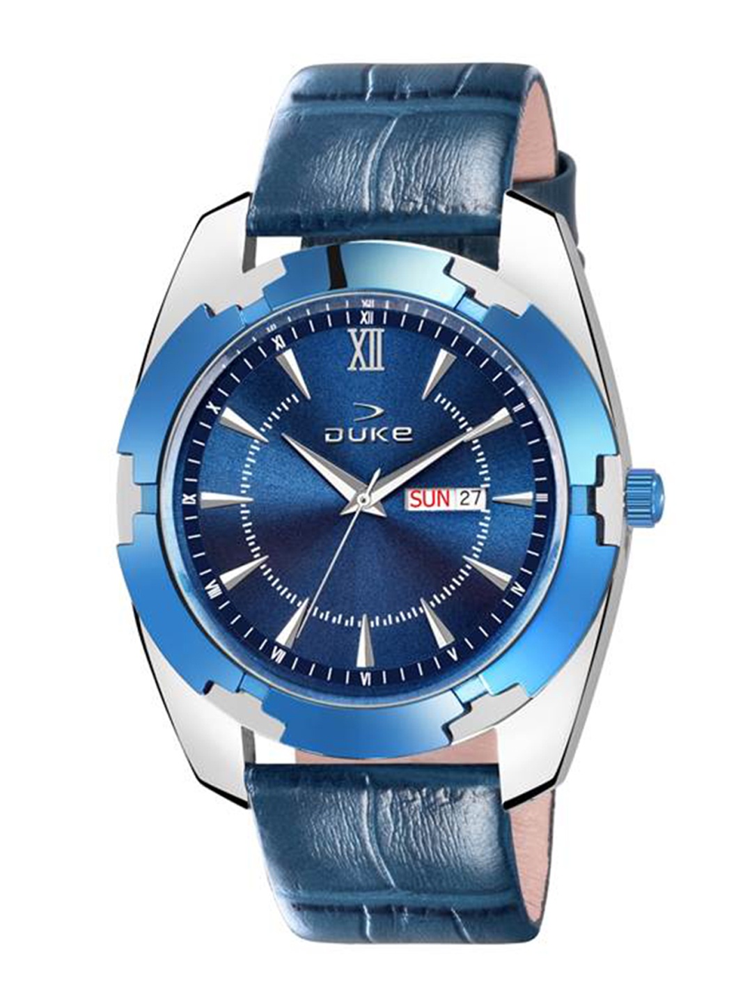 

Duke Men Brass Dial & Leather Straps Analogue Watch DK005RM01S, Blue