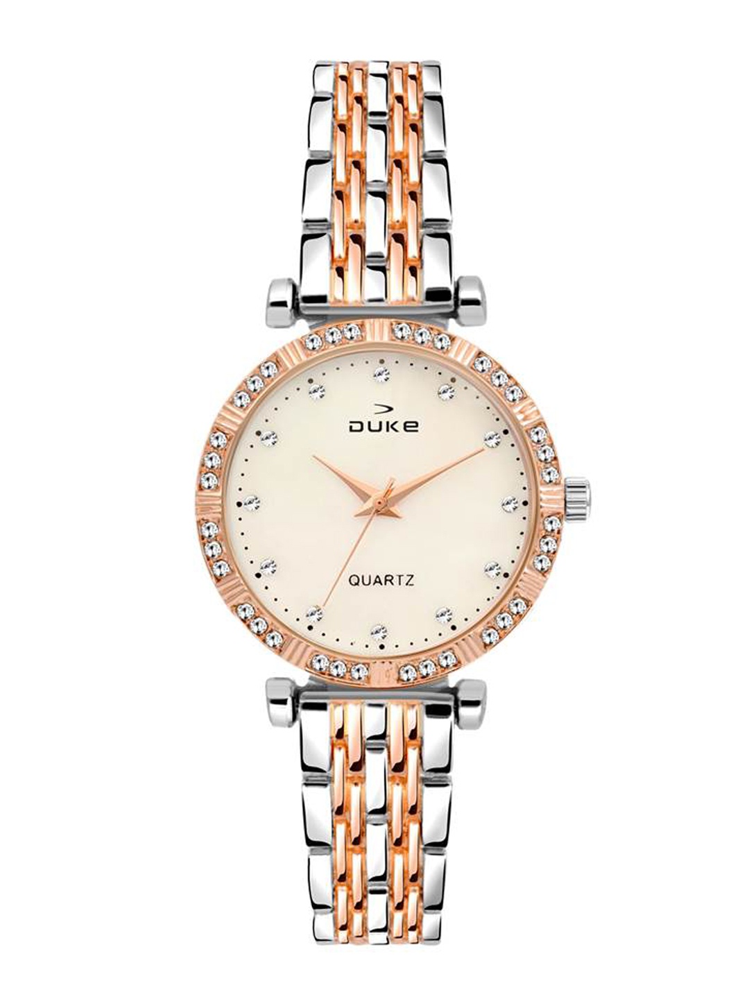 

Duke Women Embellished Dial & Bracelet Style Straps Analogue Watch DK7008RW02C, Silver