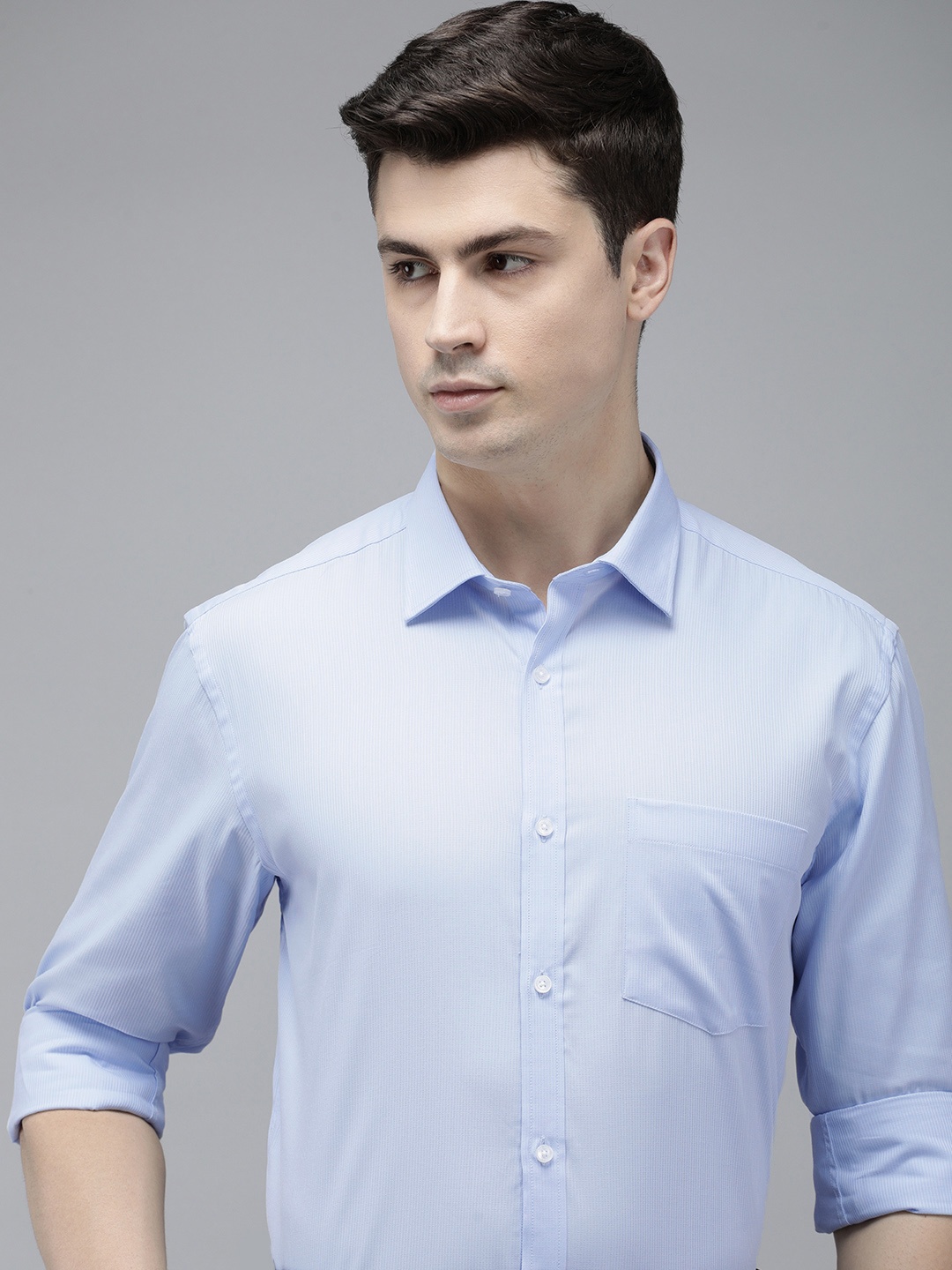 

Park Avenue Slim Fit Striped Formal Shirt, Blue