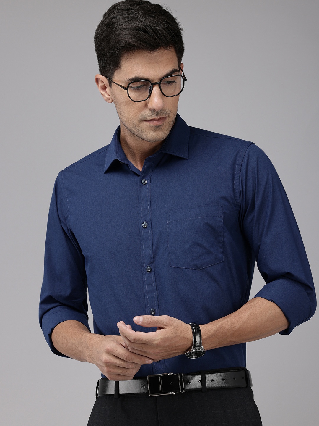 

Park Avenue Pure Cotton Slim Fit Formal Shirt, Blue