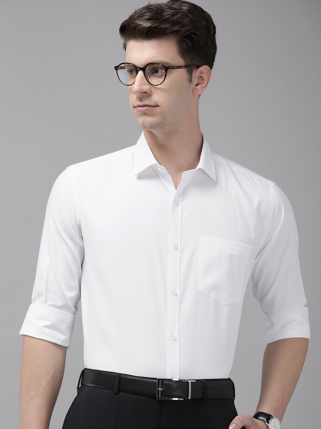 

Park Avenue Solid Slim Fit Formal Shirt, White