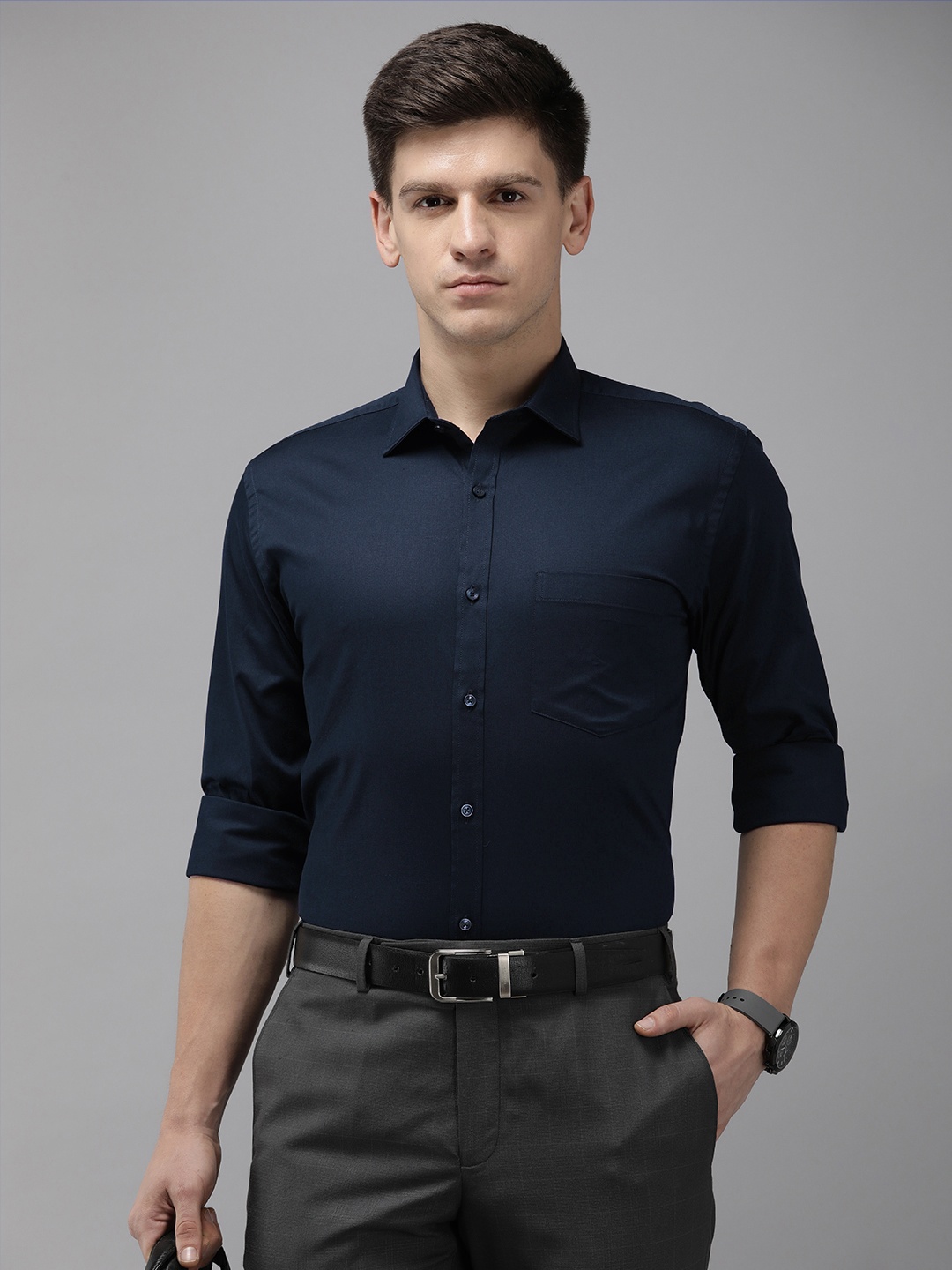 

Park Avenue Slim Fit Formal Shirt, Navy blue
