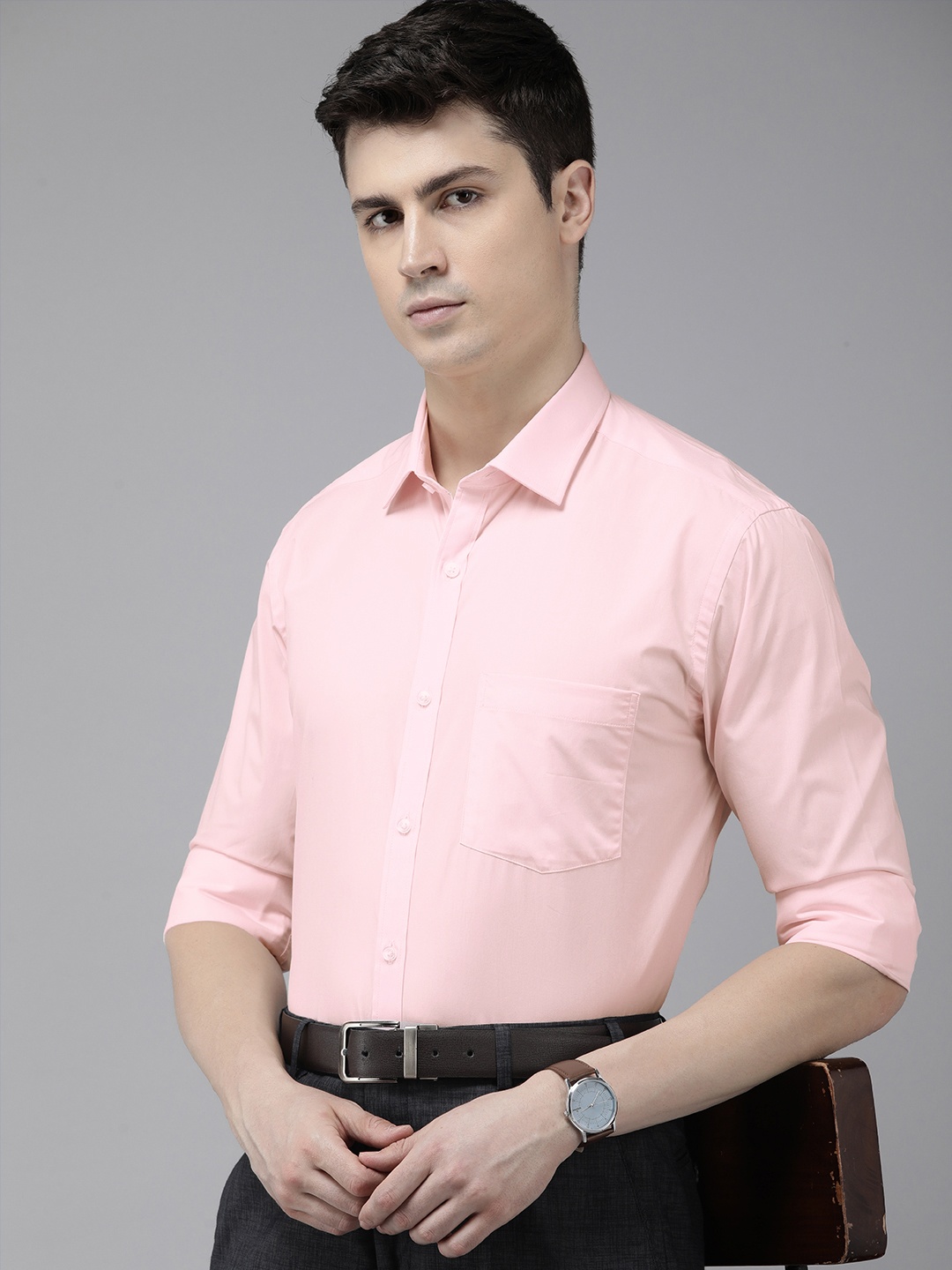 

Park Avenue Pure Cotton Slim Fit Opaque Formal Shirt, Pink