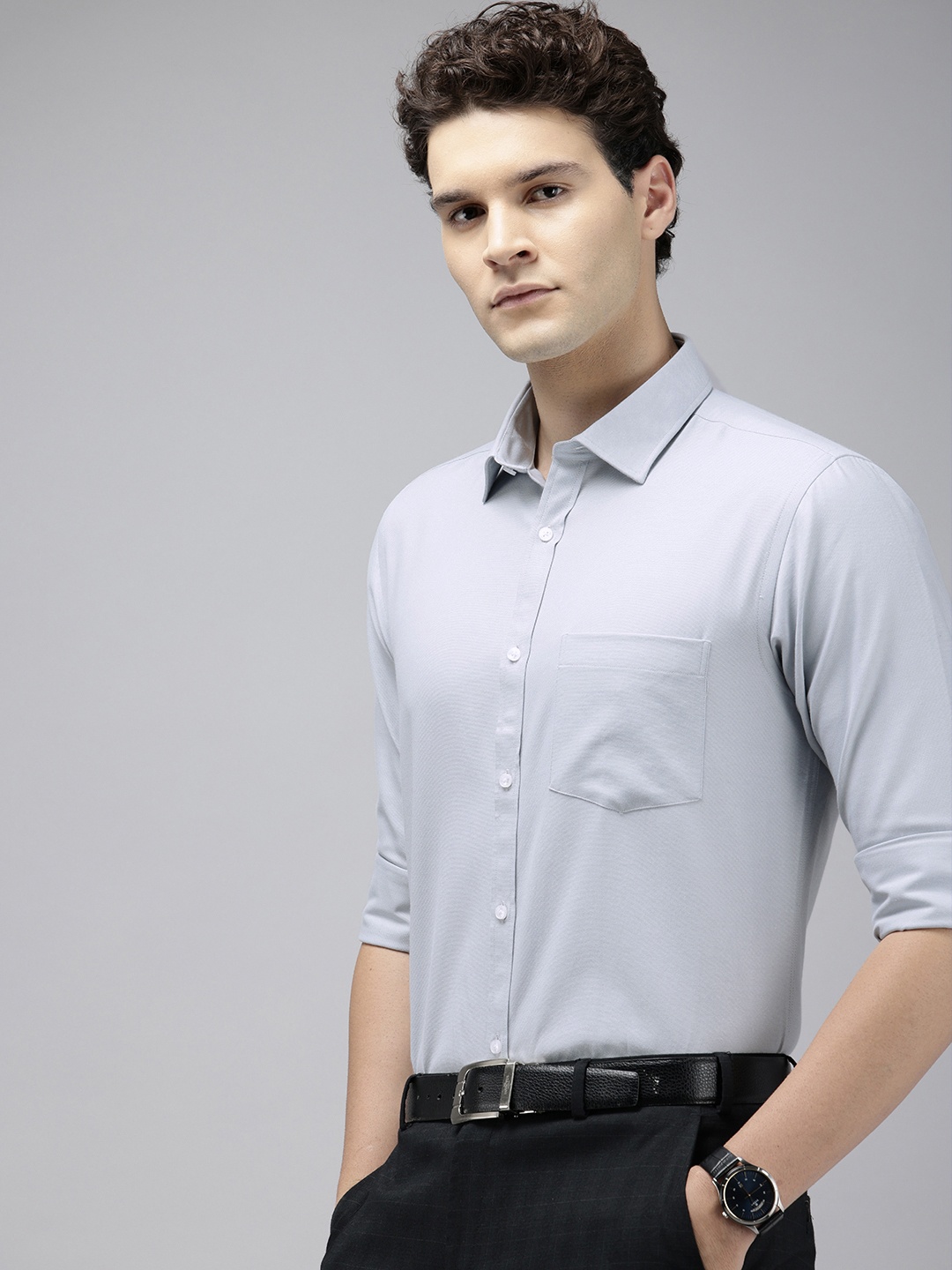 

Park Avenue Slim Fit Opaque Formal Shirt, Grey