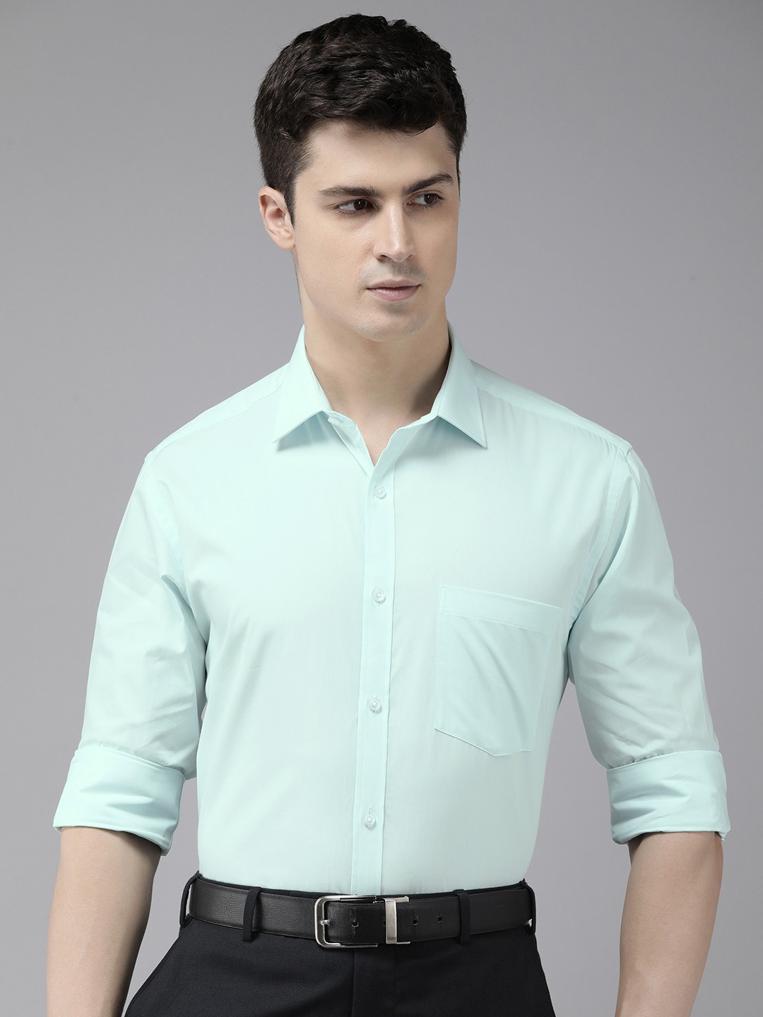 

Park Avenue Pure Cotton Slim Fit Opaque Formal Shirt, Blue
