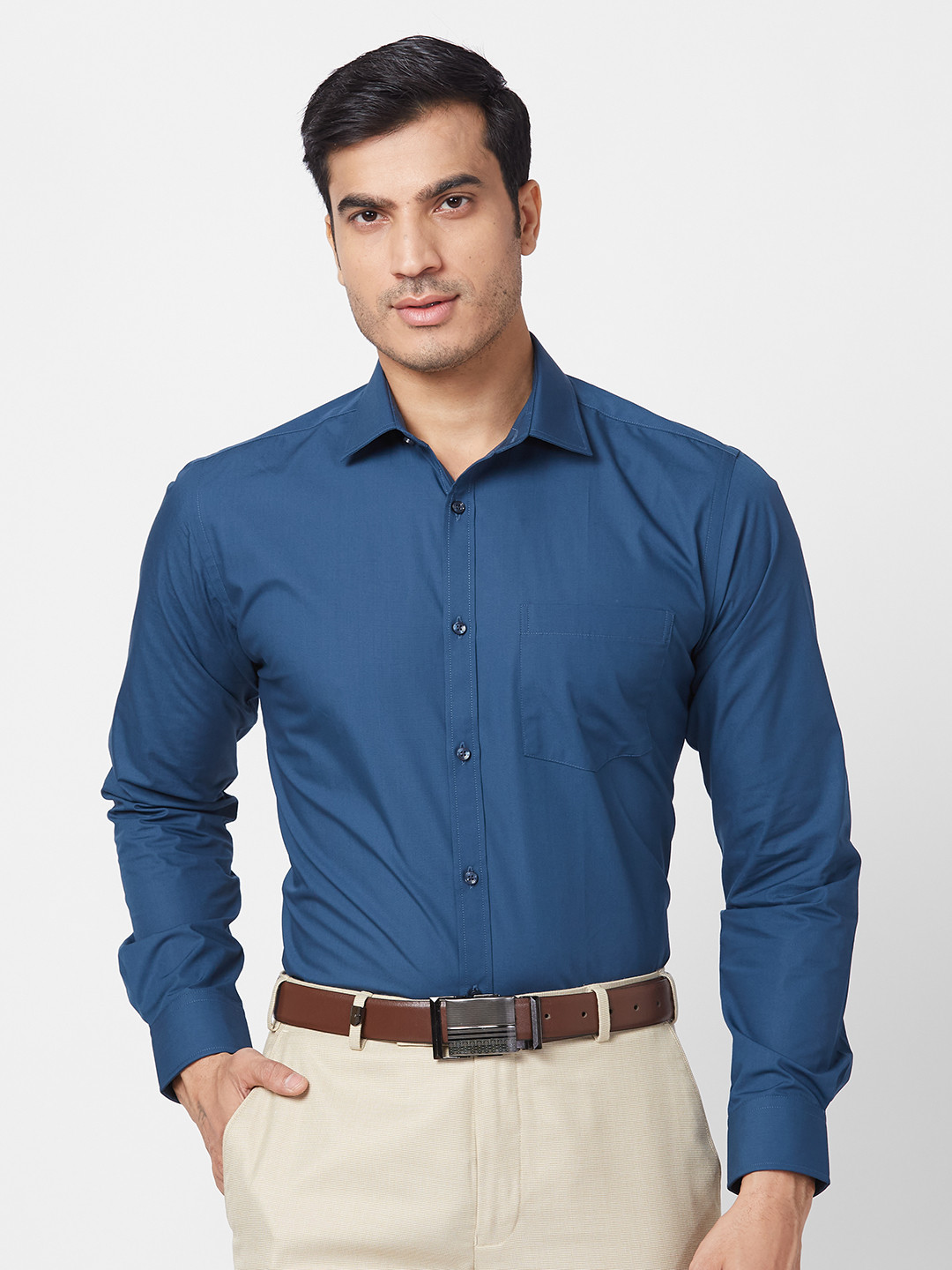 

Park Avenue Slim Fit Opaque Formal Shirt, Teal