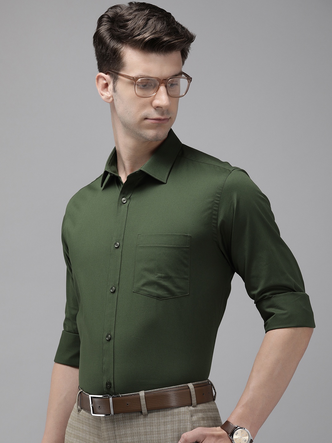 

Park Avenue Slim Fit Formal Shirt, Olive