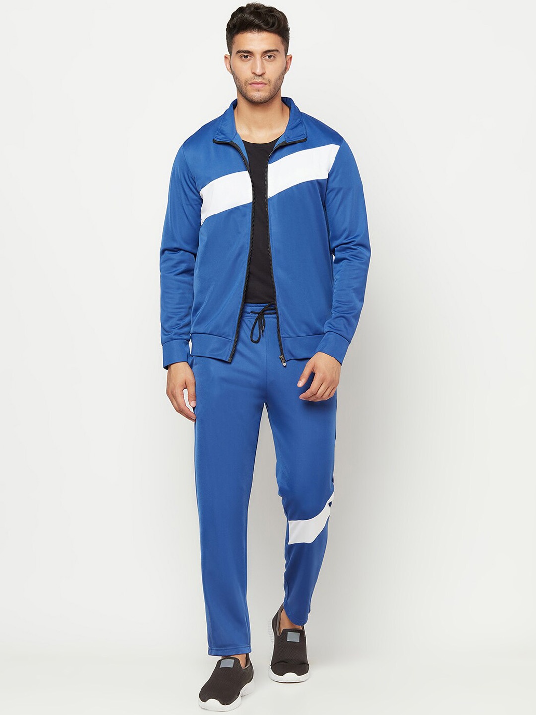 

GLITO Men Colourblocked Stretchable Tracksuit, Blue