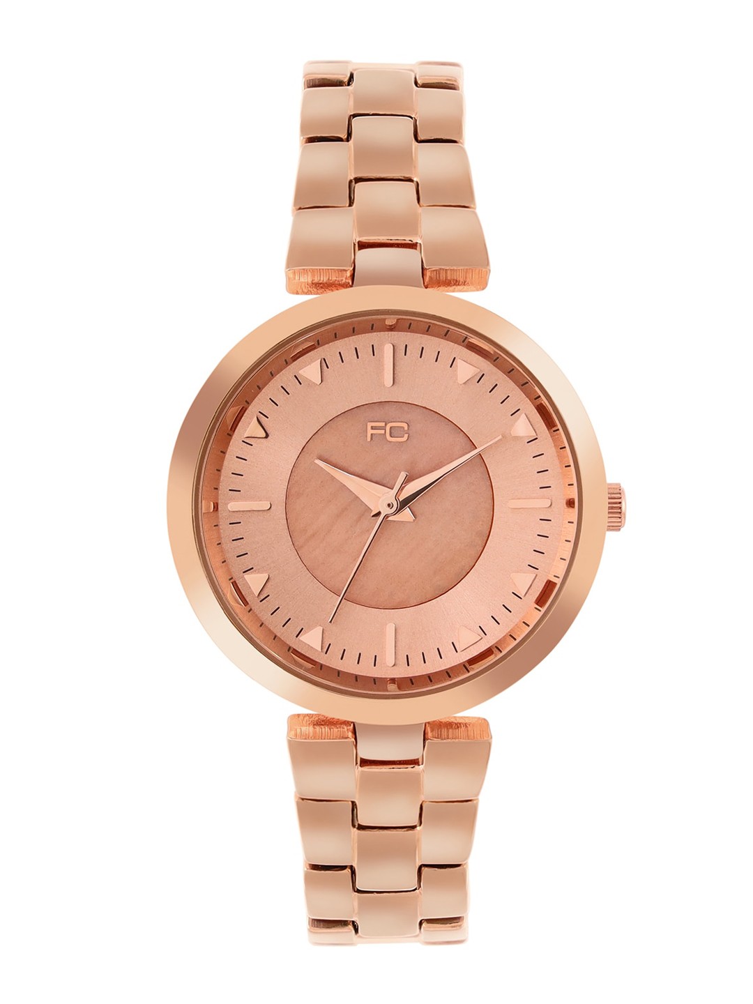 

French Connection Women Round Analogue Watch FCN00079A, Rose gold
