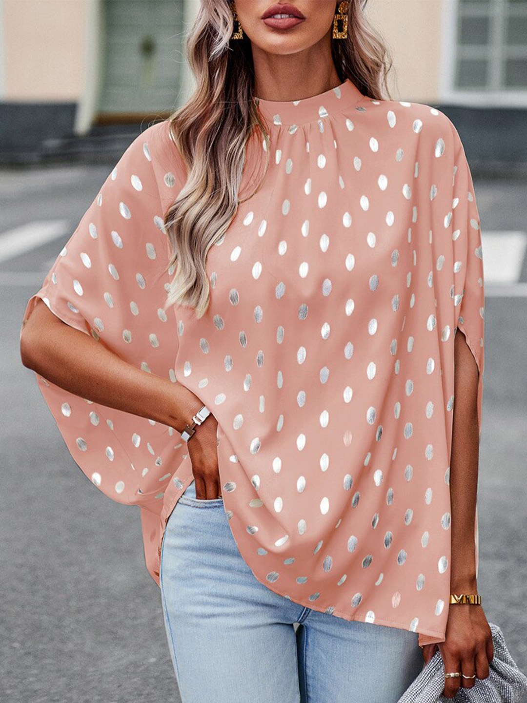 

BoStreet Orange Abstract Printed Styled Back Top