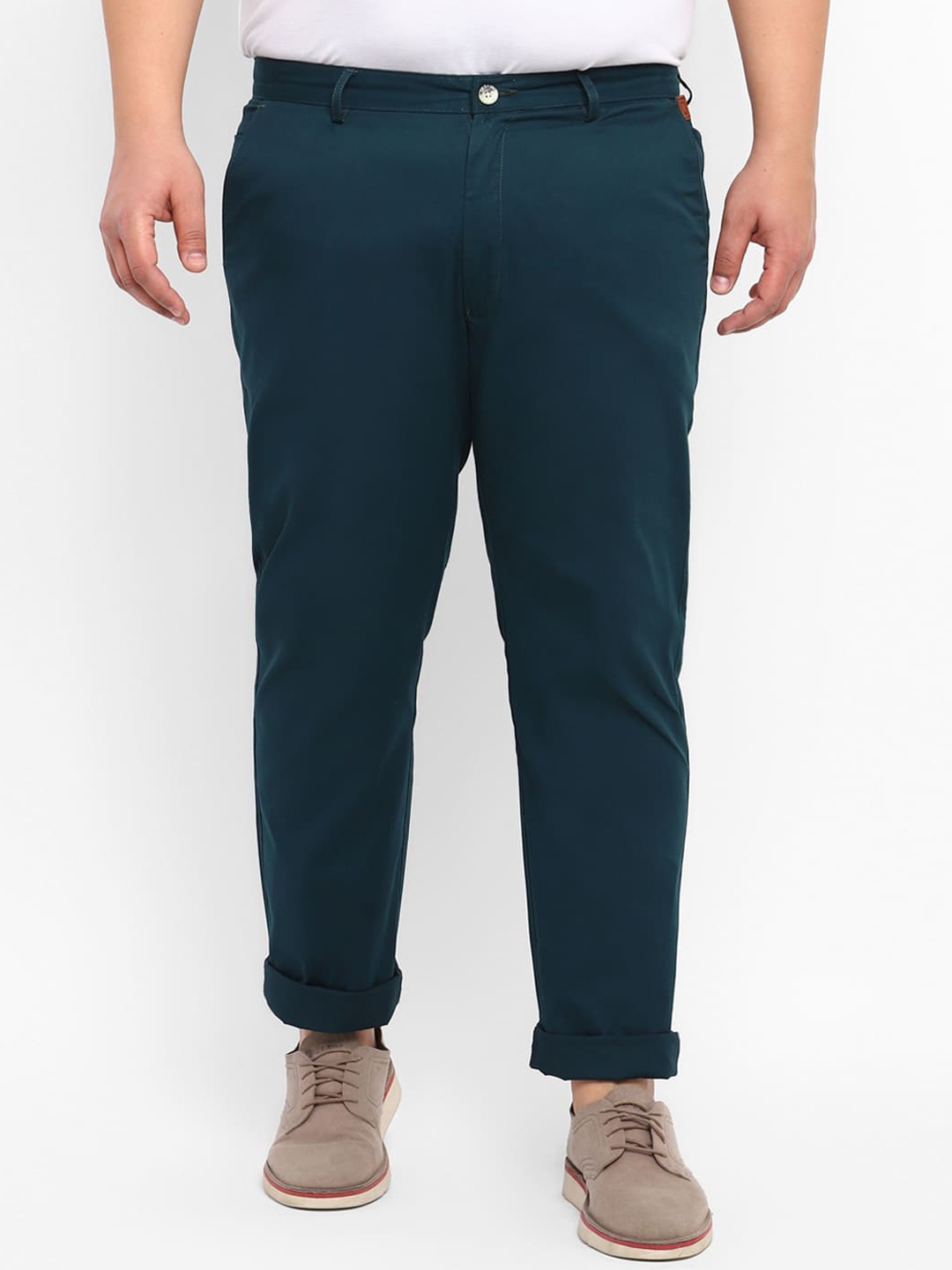 

Urbano Plus Men Mid Rise Pure Cotton Chinos, Green