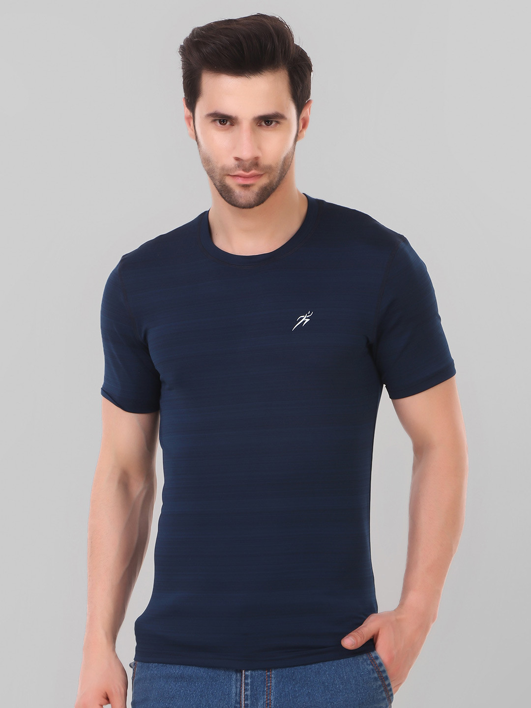 

Keepfit Round Neck T-Shirt, Navy blue