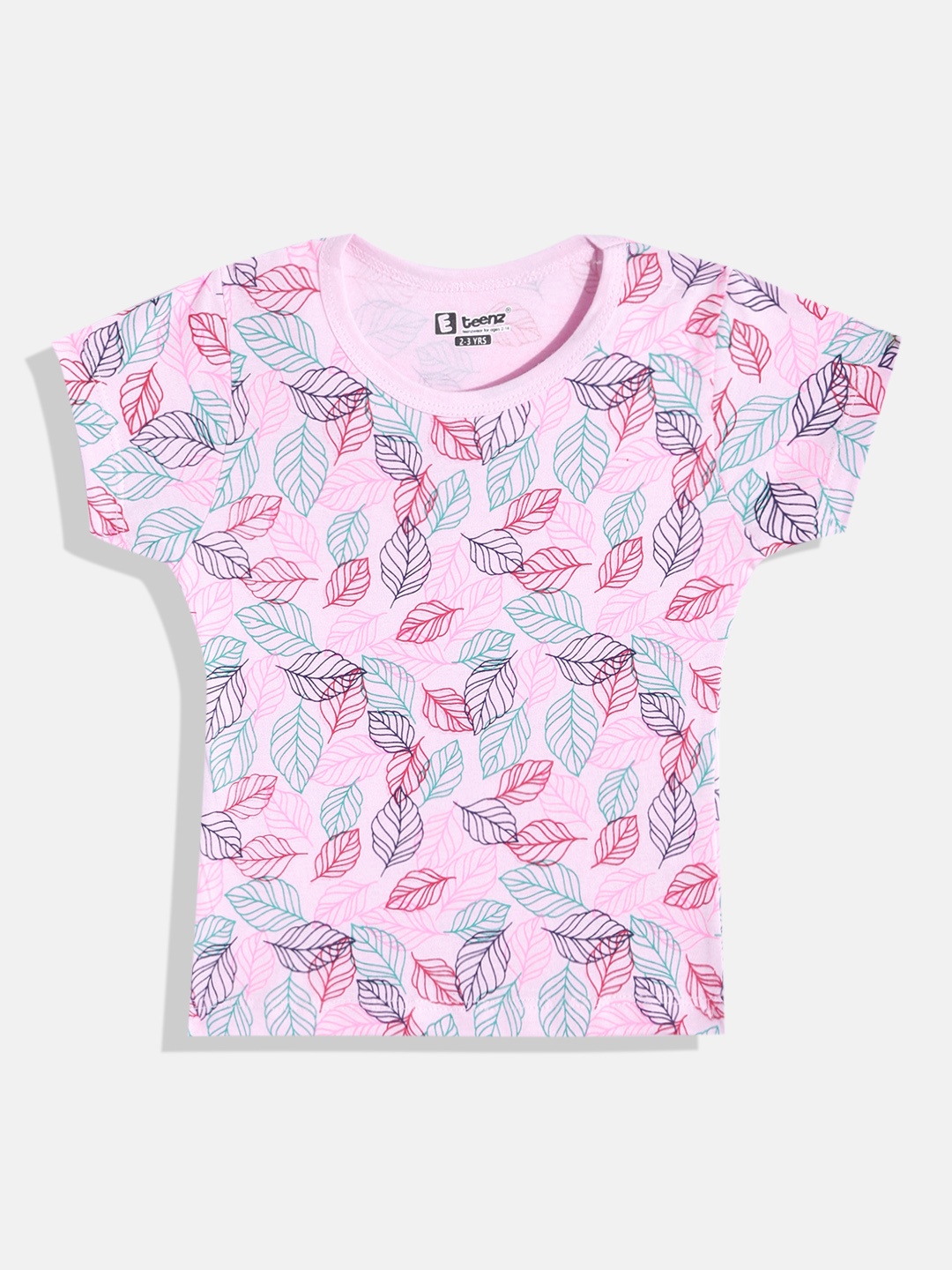 

Eteenz Girls Premium Cotton Floral Printed T-shirt, Pink