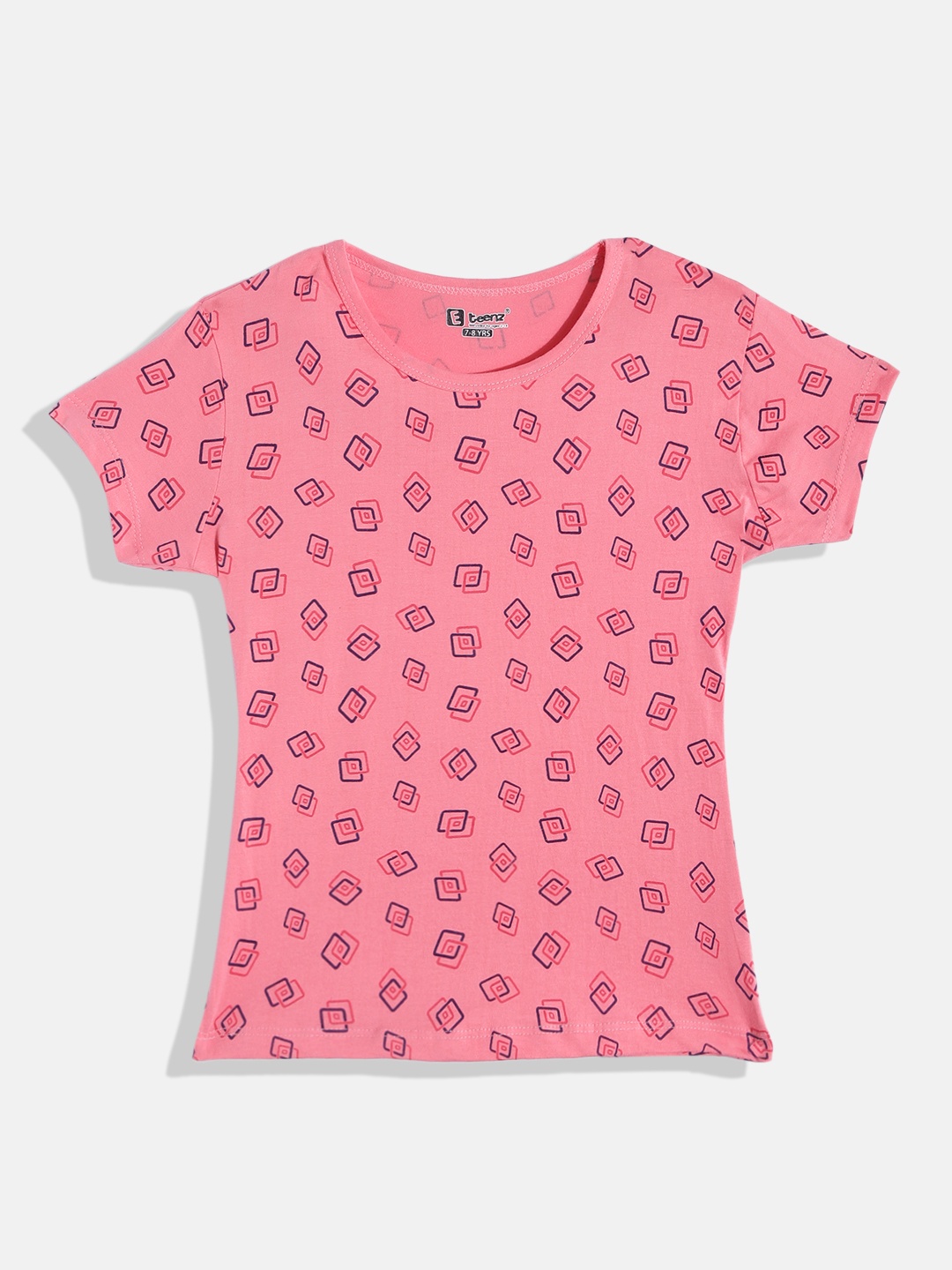 

Eteenz Girls Premium Cotton Floral Printed T-shirt, Pink