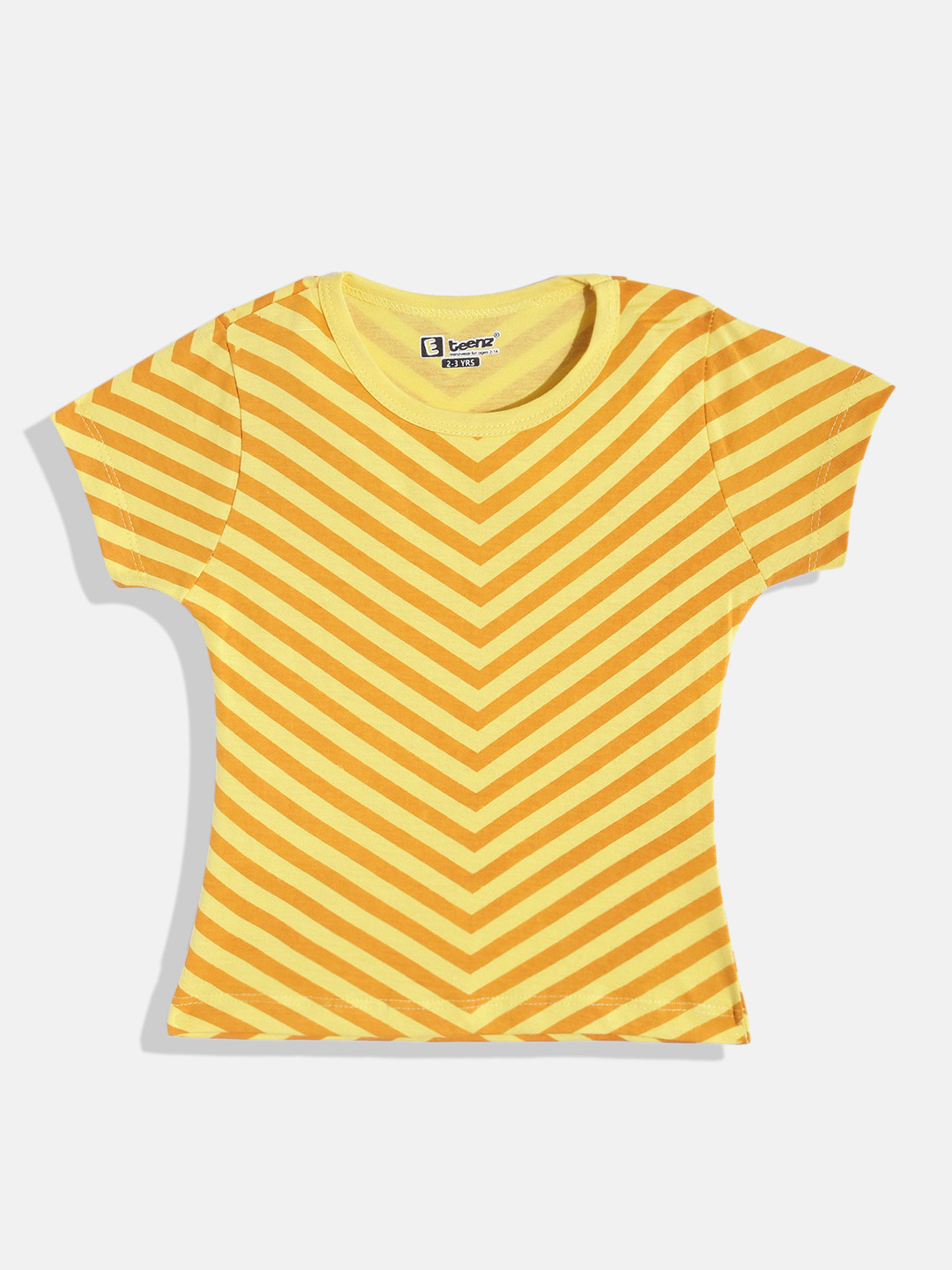 

Eteenz Girls Premium Cotton Striped T-shirt, Yellow