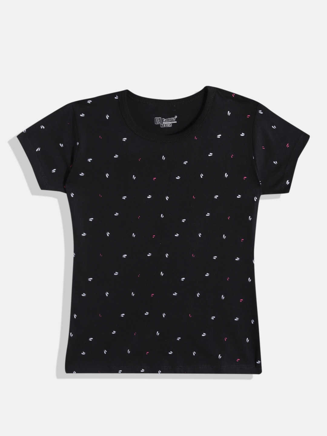 

Eteenz Girls Conversational Printed Premium Cotton T-shirt, Black