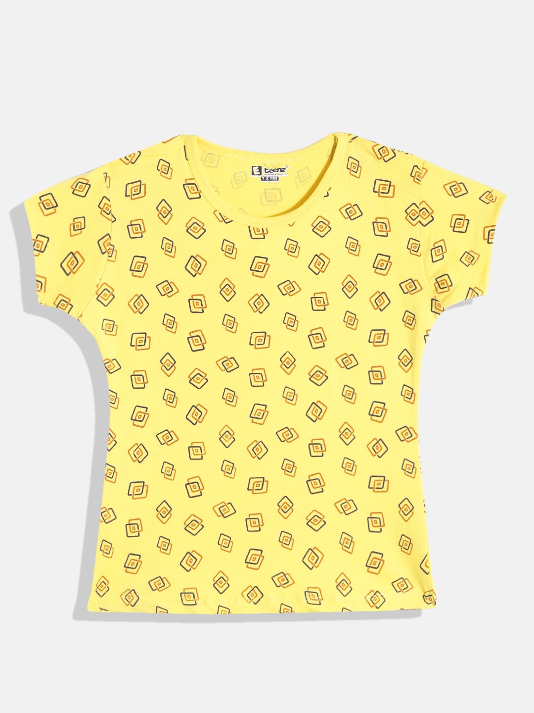 

Eteenz Girls Premium Cotton Floral Printed T-shirt, Yellow
