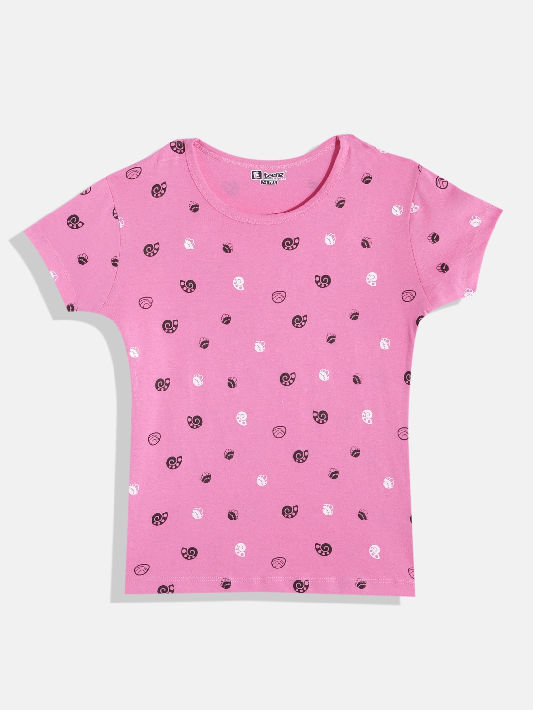 

Eteenz Girls Premium Cotton Conversational Printed T-shirt, Pink