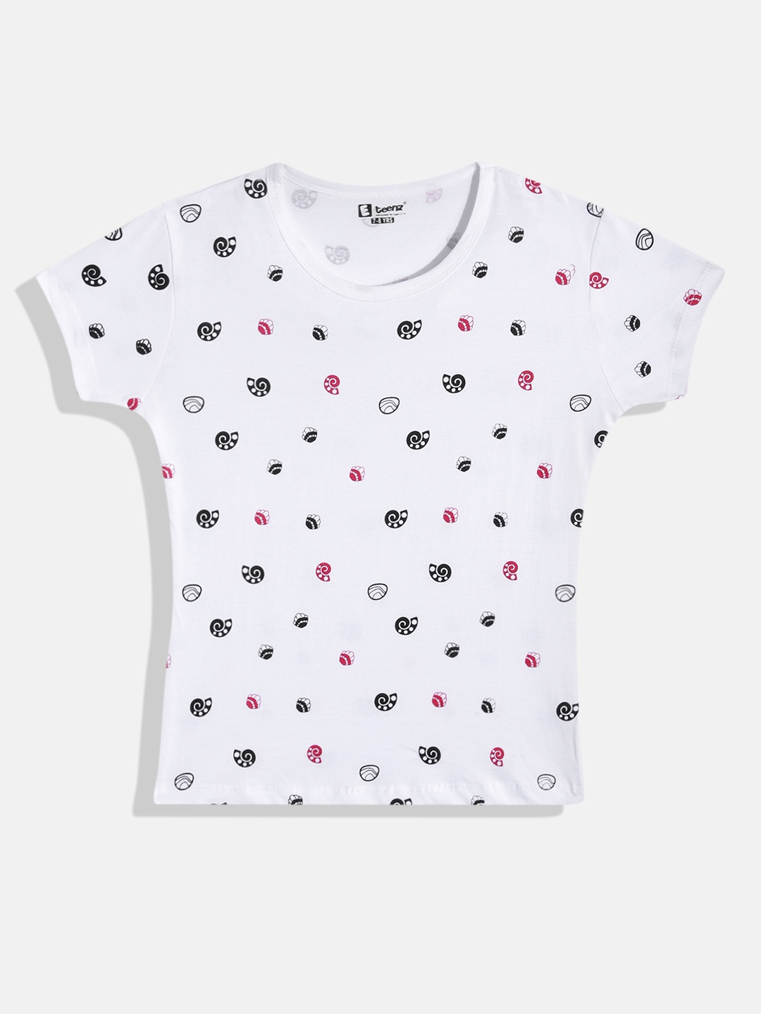 

Eteenz Girls Conversational Printed Premium Cotton T-shirt, White