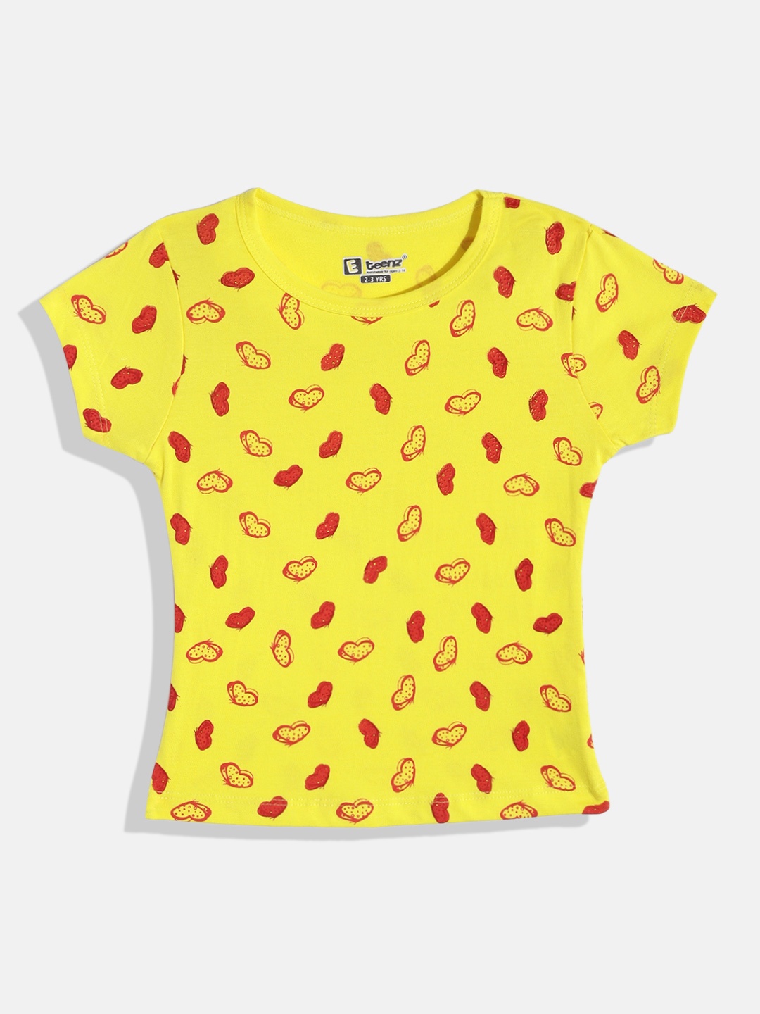 

Eteenz Girls Conversational Printed Premium Cotton T-shirt, Yellow
