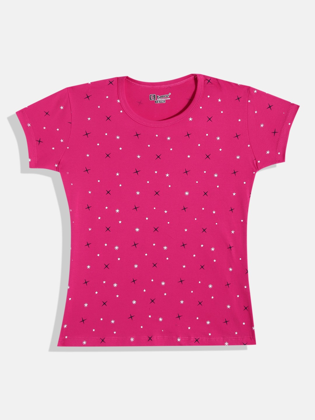 

Eteenz Girls Premium Cotton Conversational Printed T-shirt, Fuchsia